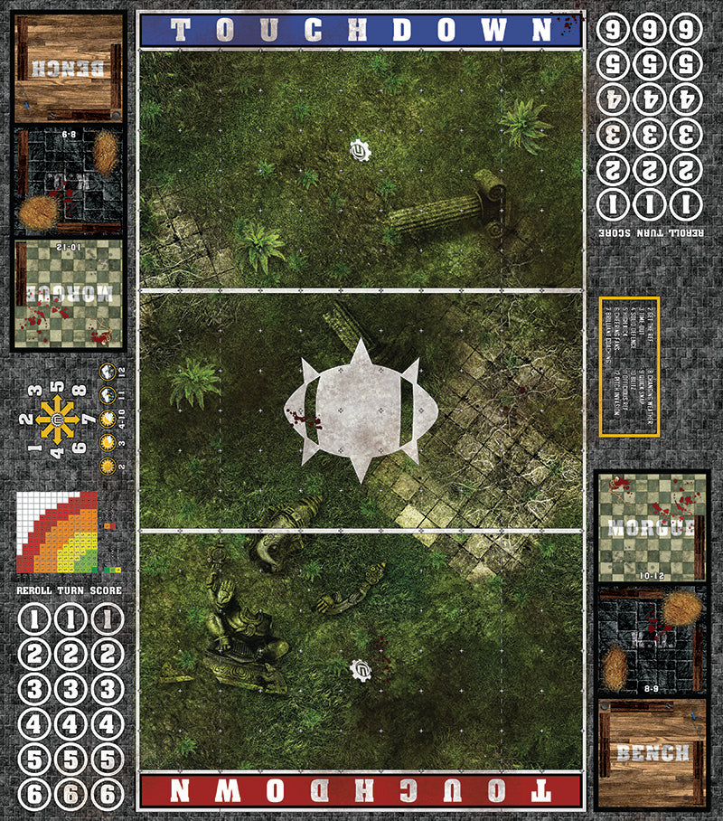 Mats by Mars:  Forgotten Temple Fantasy Football Play Mat / Pitch