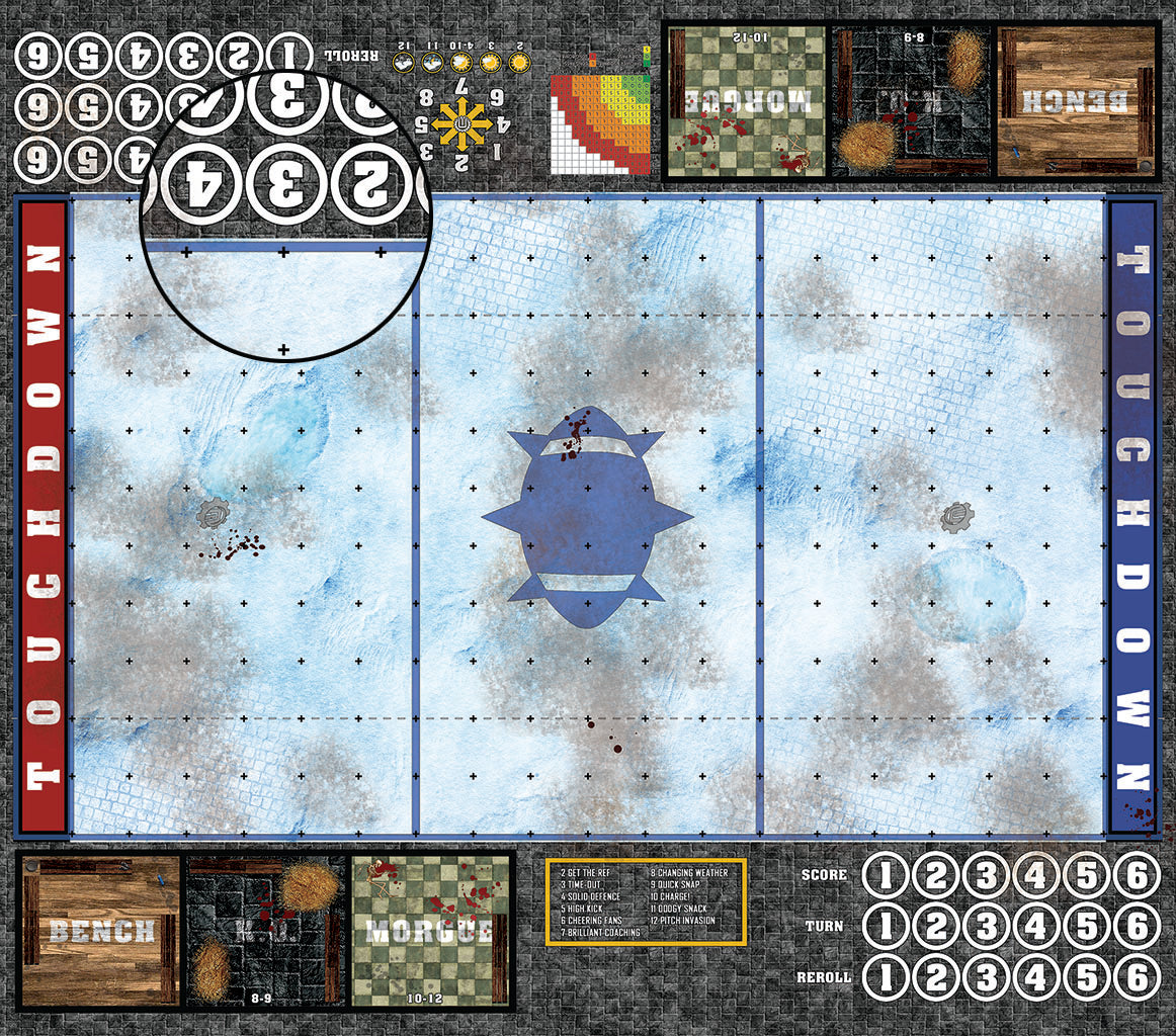 Mats by Mars:  Frosty Cobbles Fantasy Football Play Mat / Pitch
