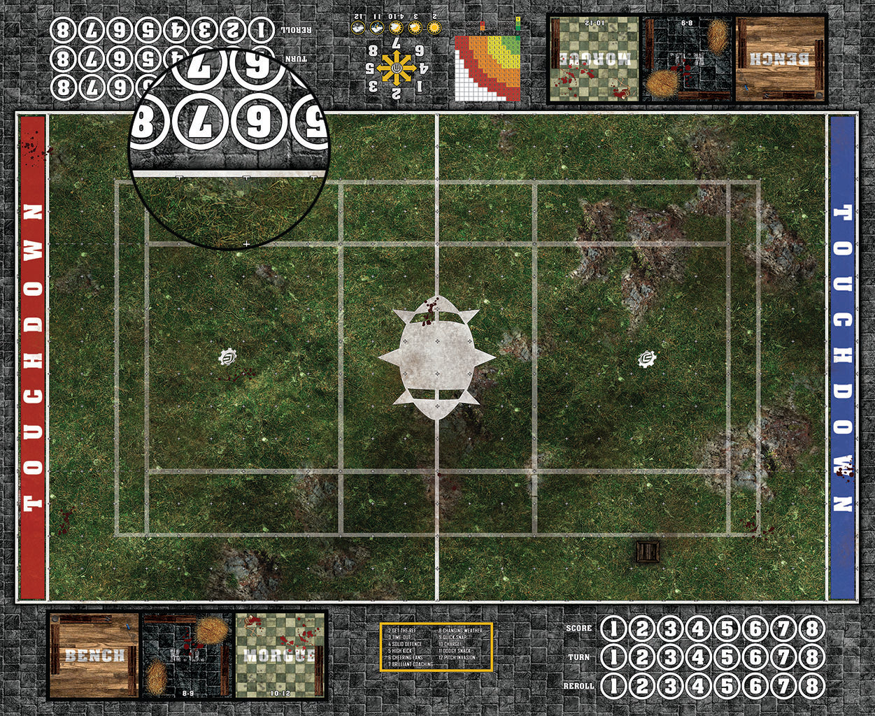 Custom Fantasy Football Play Mat / Dual Pitch 11s and 7s from Mats by Mars