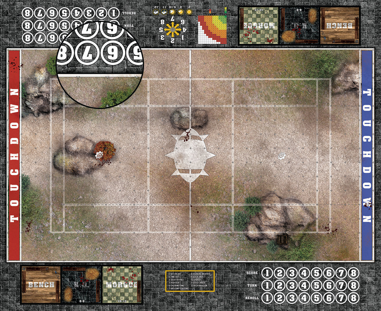 Custom Fantasy Football Play Mat / Dual Pitch 11s and 7s from Mats by Mars