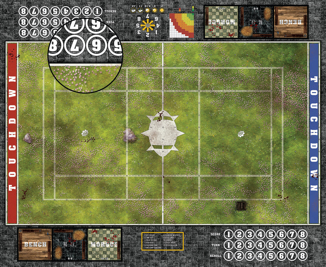 Custom Fantasy Football Play Mat / Dual Pitch 11s and 7s from Mats by Mars