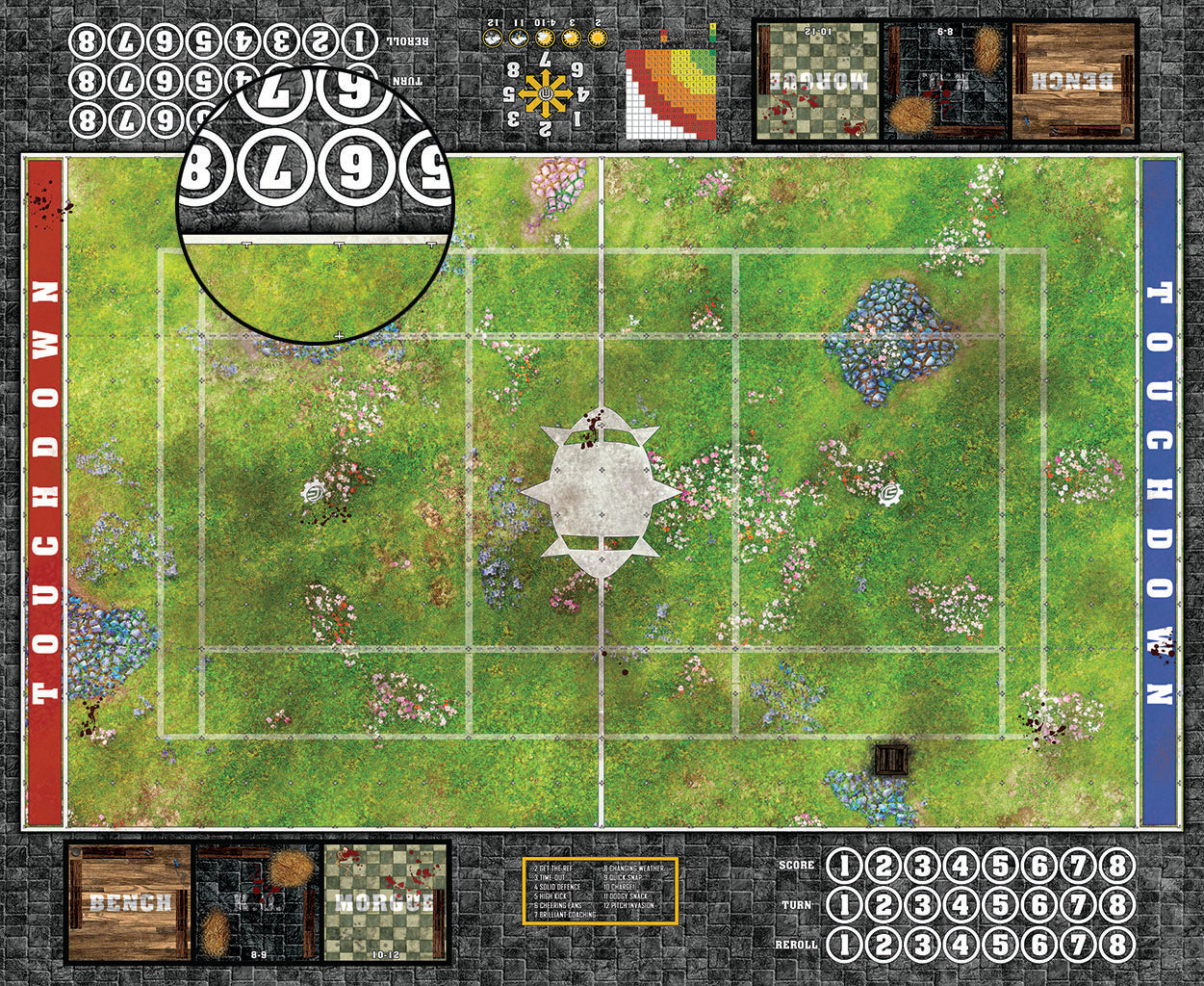 Custom Fantasy Football Play Mat / Dual Pitch 11s and 7s from Mats by Mars