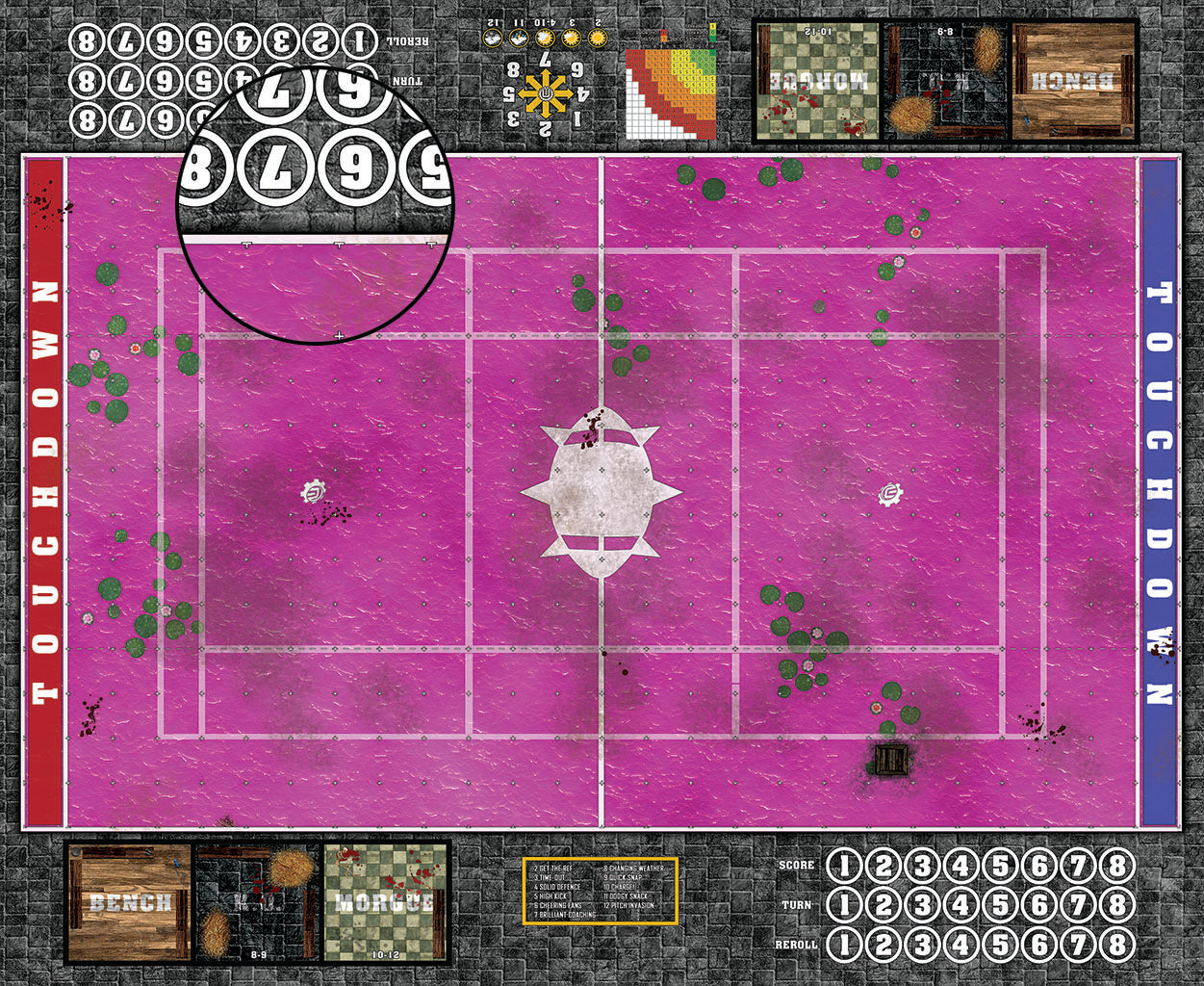 Custom Fantasy Football Play Mat / Dual Pitch 11s and 7s from Mats by Mars