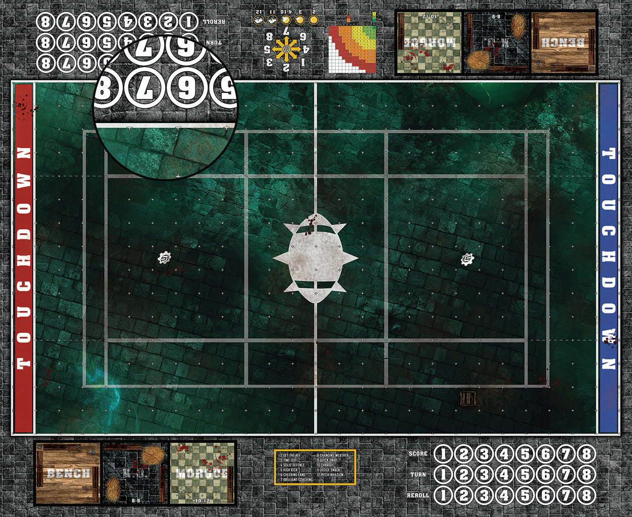 Custom Fantasy Football Play Mat / Dual Pitch 11s and 7s from Mats by Mars