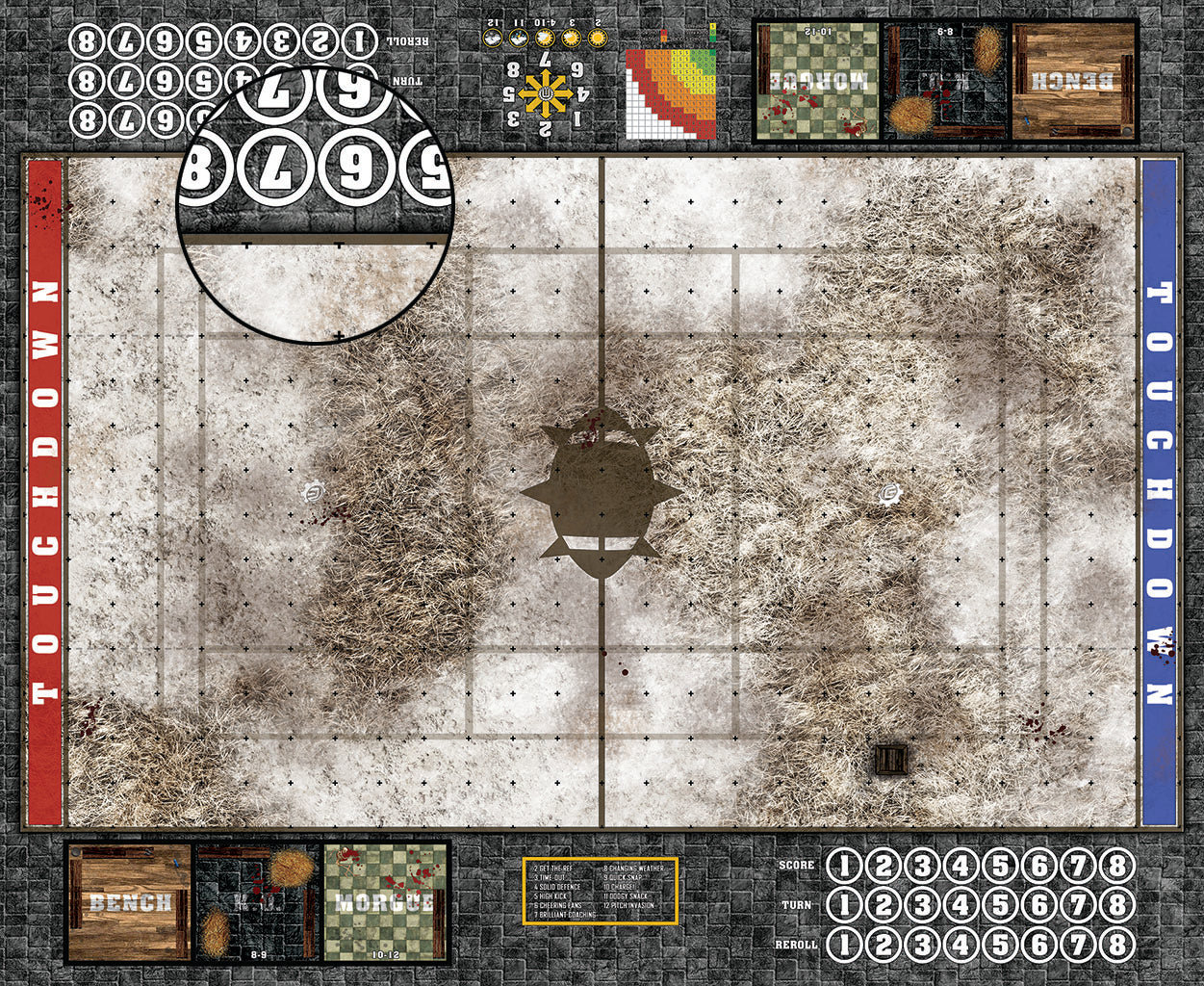 Custom Fantasy Football Play Mat / Dual Pitch 11s and 7s from Mats by Mars