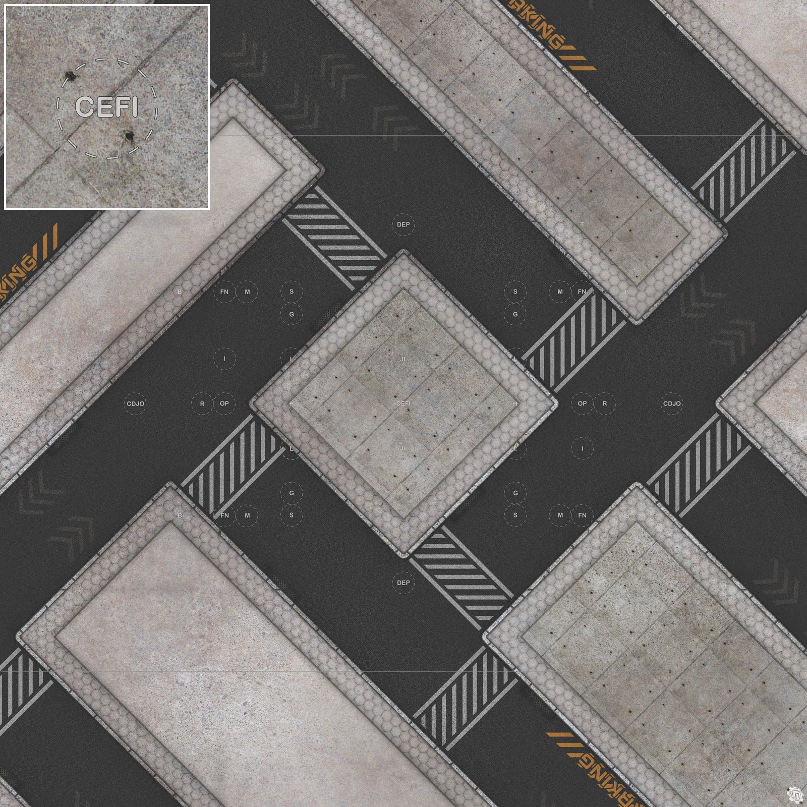 Mats by Mars: Hab Blok D Tabletop Wargaming Play Mat