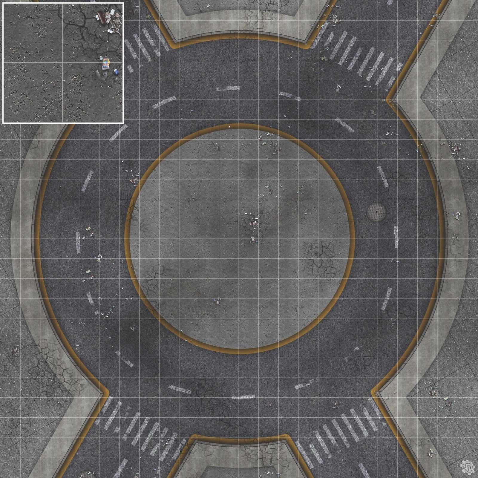 Mats by Mars: Crime Alley (Circle) Tabletop Wargaming Play Mat