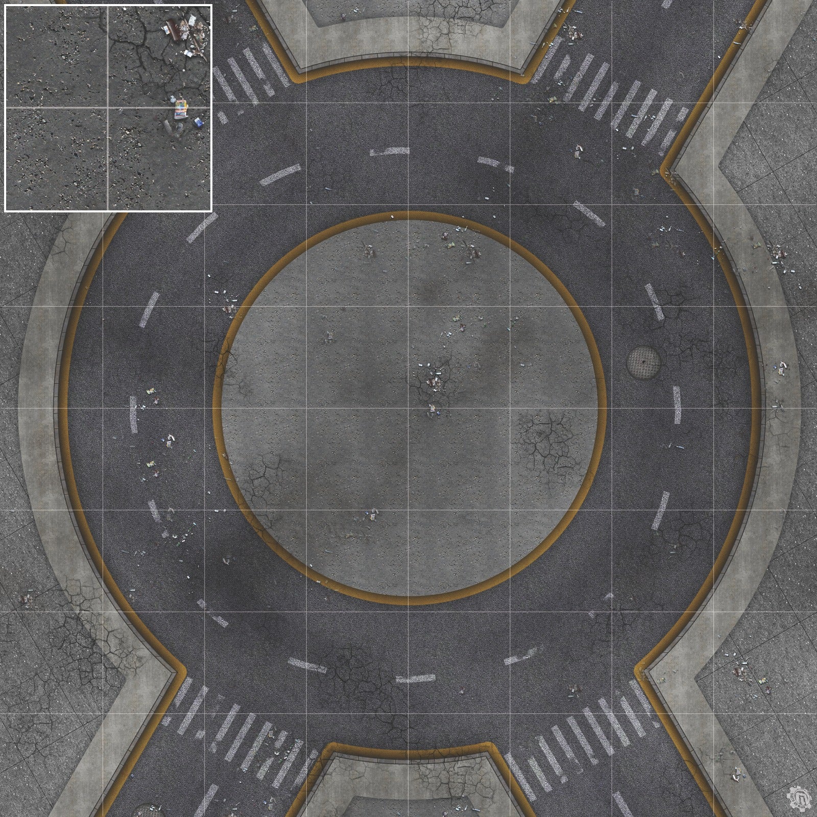 Mats by Mars: Crime Alley (Circle) Tabletop Wargaming Play Mat