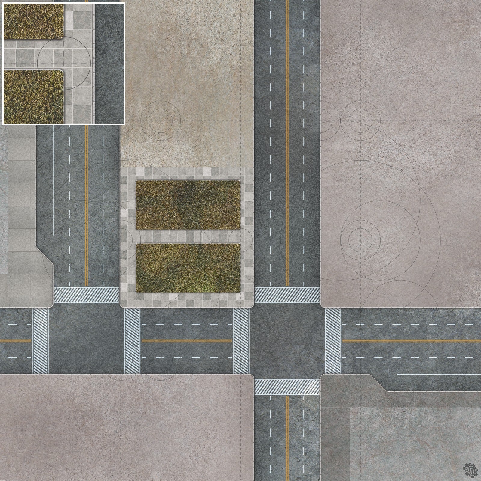 Mats by Mars: Streets of Justice C Tabletop Wargaming Play Mat