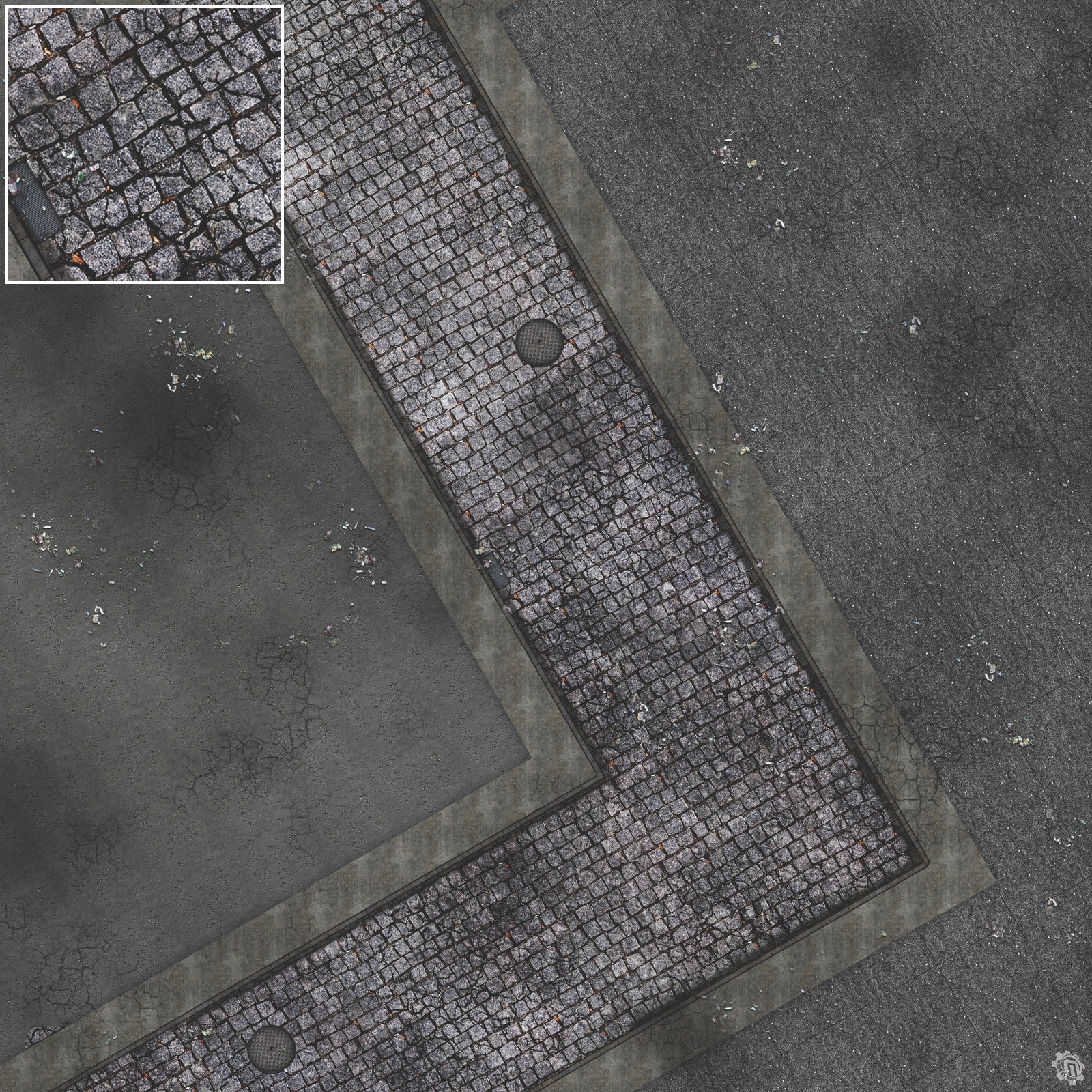 Mats by Mars: Victorian Alley (Bend Rd) Tabletop Wargaming Play Mat