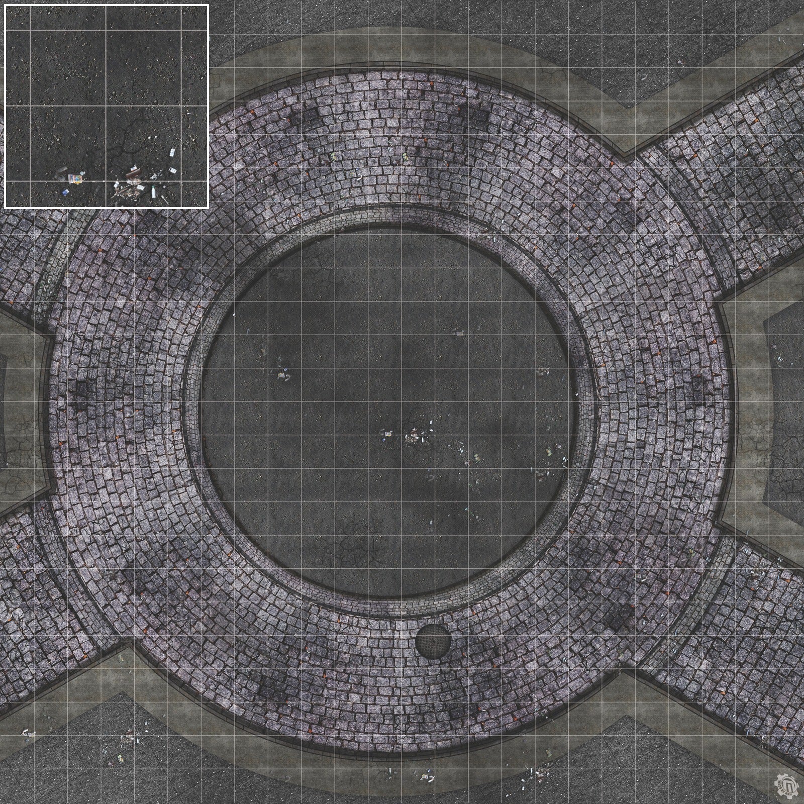 Mats by Mars: Victorian Alley (Circle) Tabletop Wargaming Play Mat