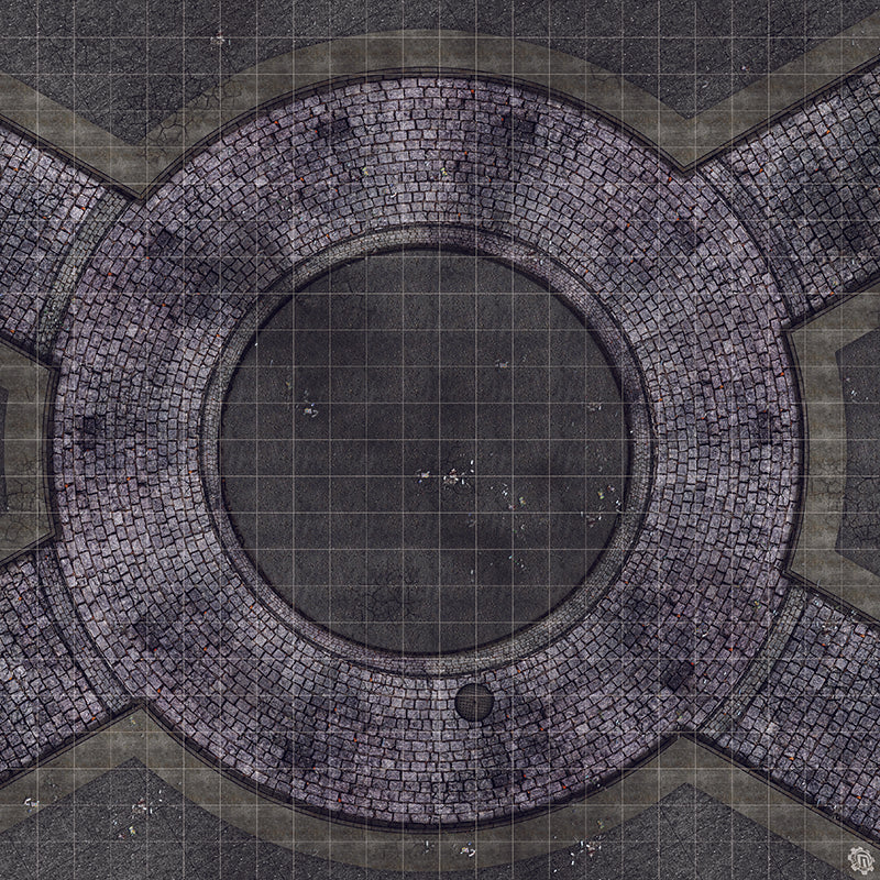 Mats by Mars: Victorian Alley (Circle) Tabletop Wargaming Play Mat