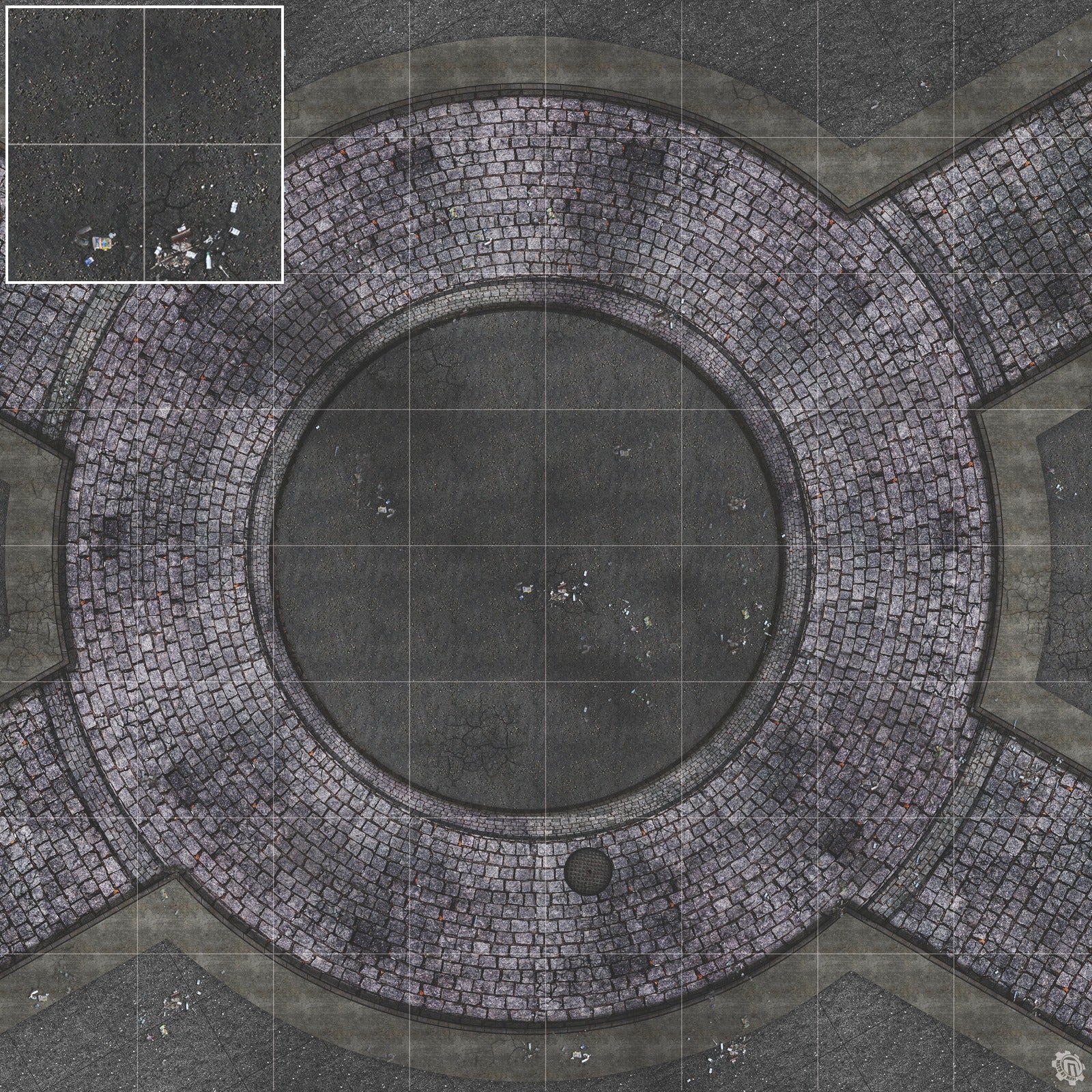 Mats by Mars: Victorian Alley (Circle) Tabletop Wargaming Play Mat