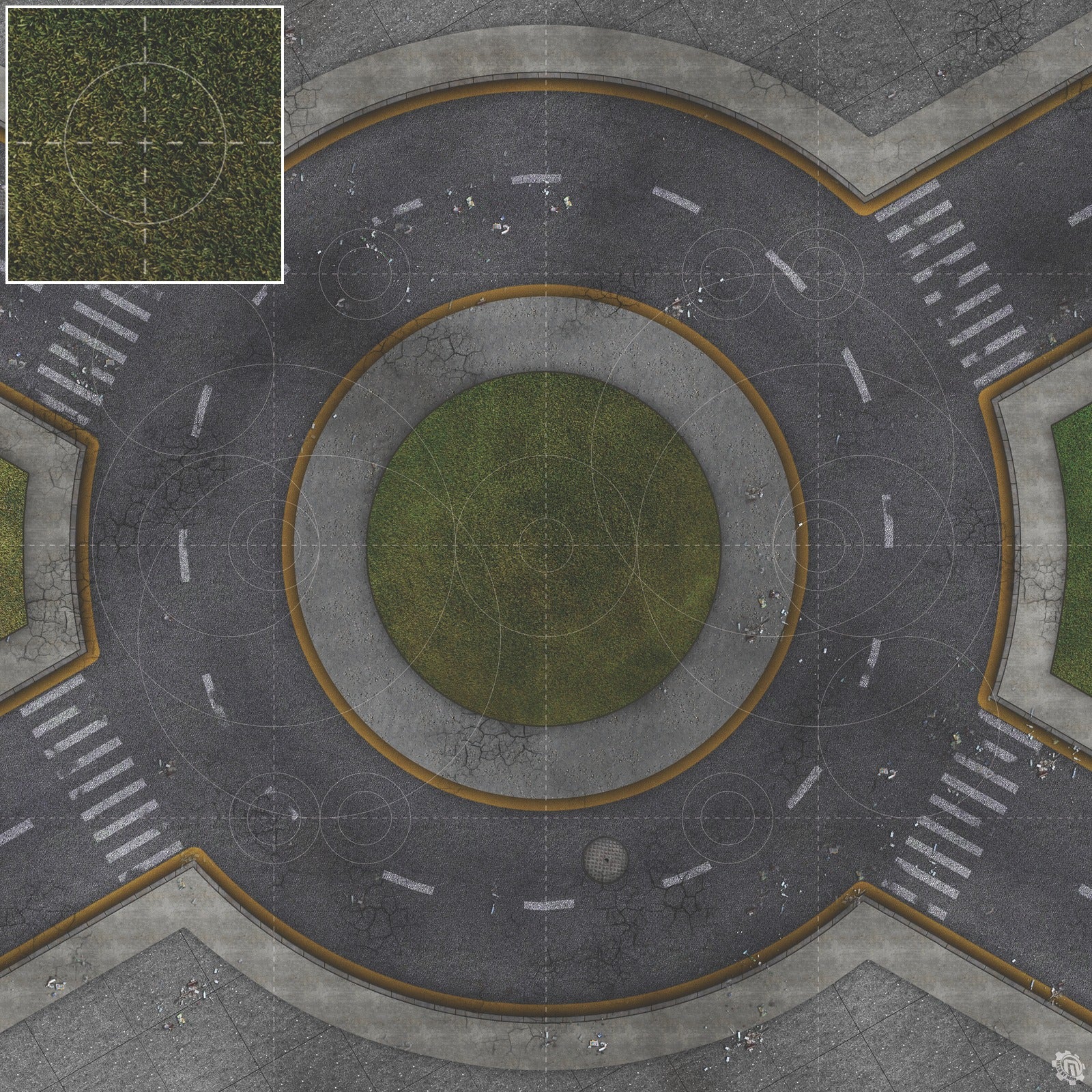 Mats by Mars: Park Avenue (Circle) Tabletop Wargaming Play Mat