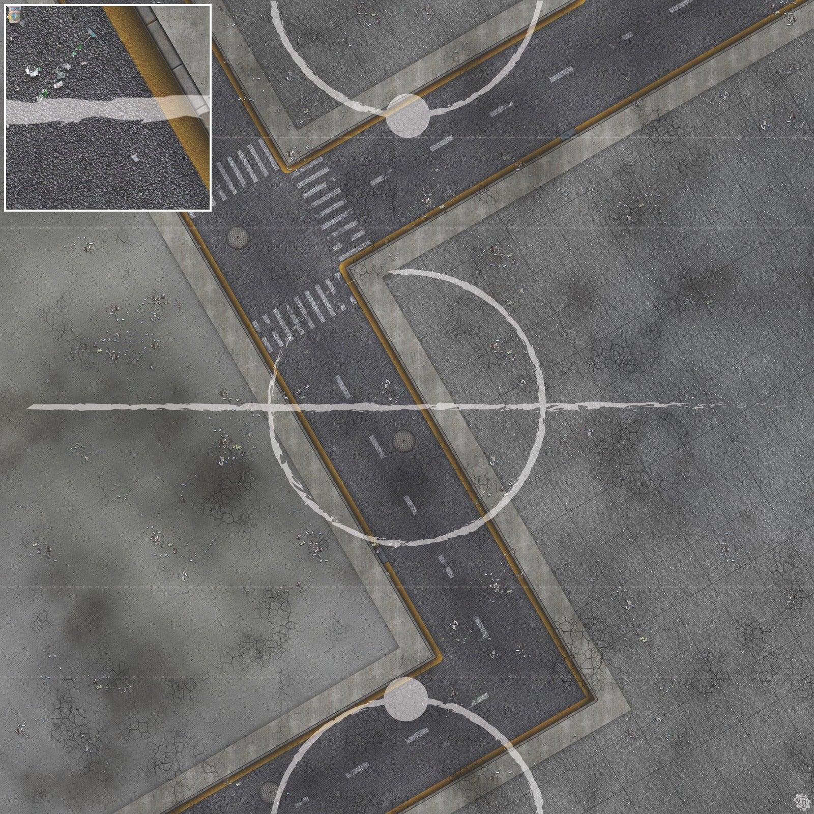 Mats by Mars: Crime Alley (Bend Rd) Tabletop Wargaming Play Mat