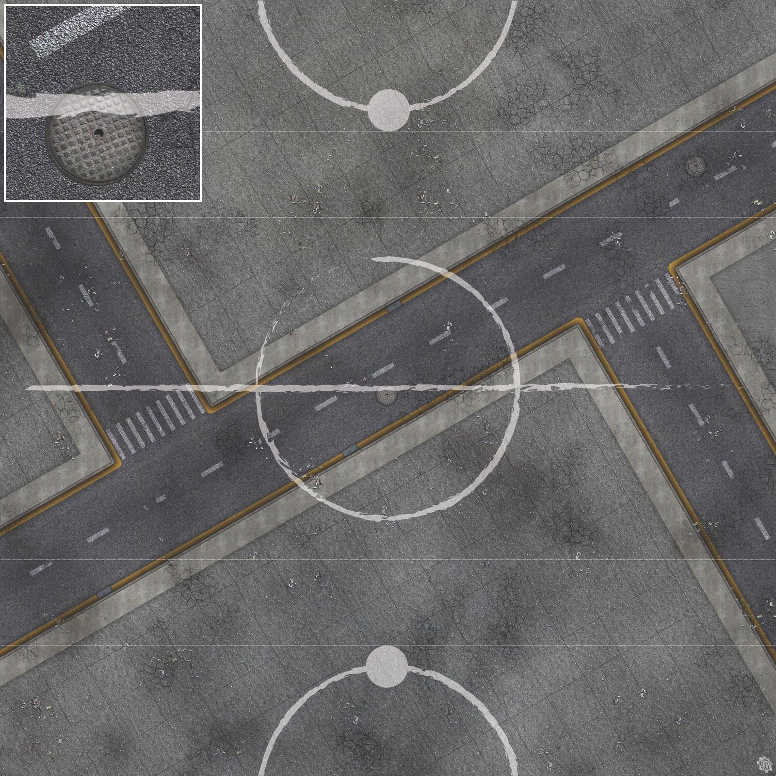 Mats by Mars: Crime Alley (Intersection) Tabletop Wargaming Play Mat