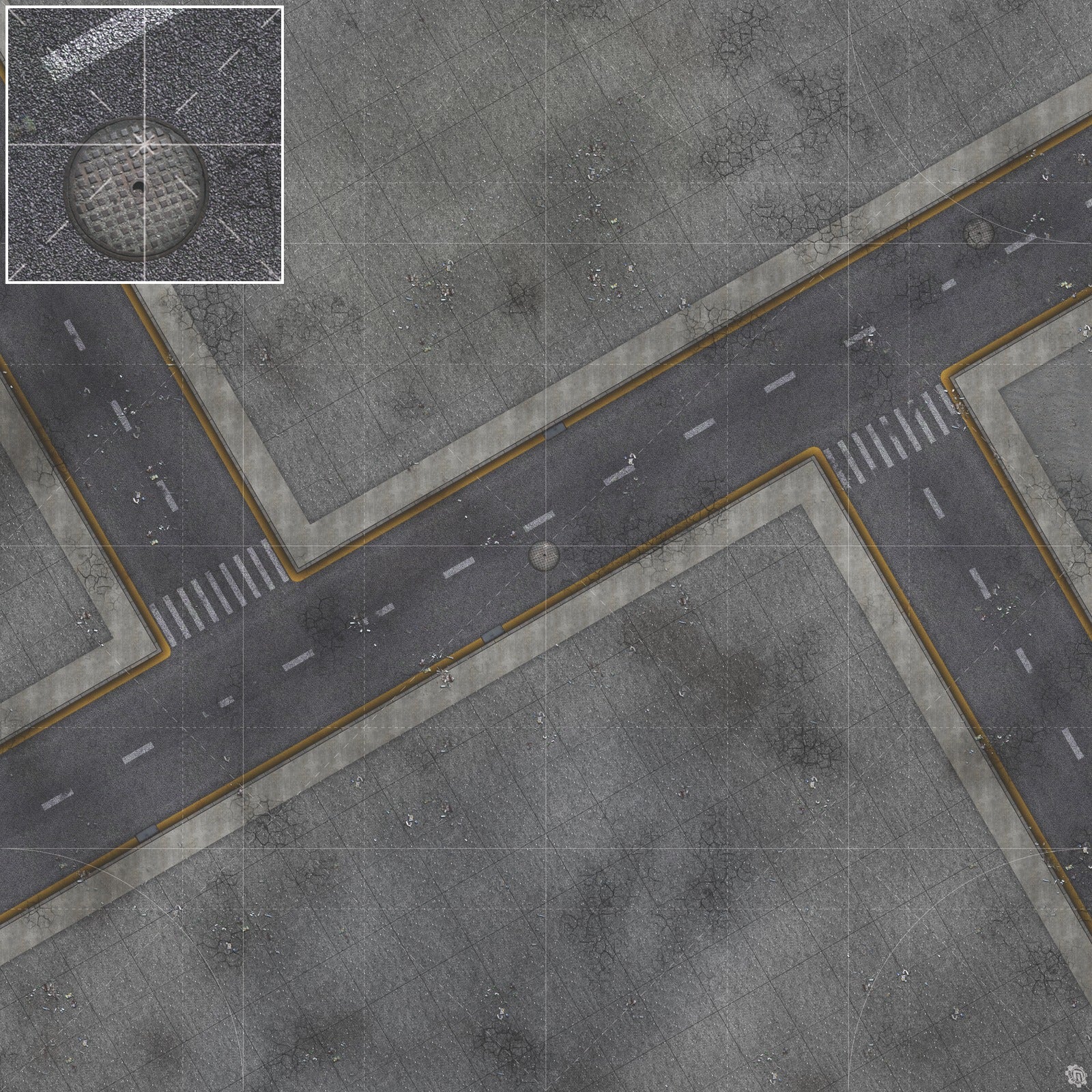 Mats by Mars: Crime Alley (Intersection) Tabletop Wargaming Play Mat