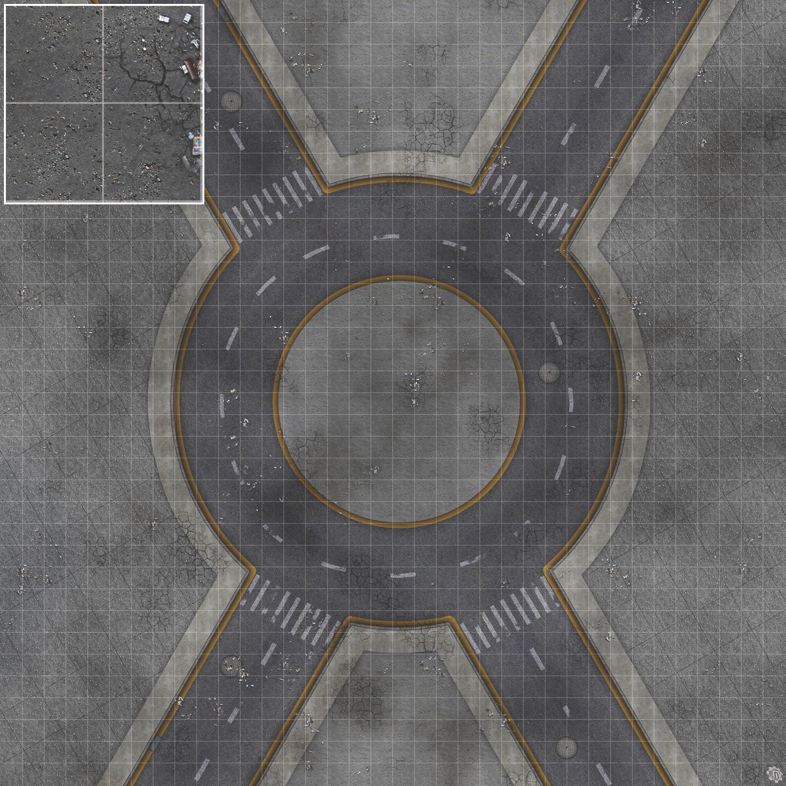 Mats by Mars: Crime Alley (Circle) Tabletop Wargaming Play Mat
