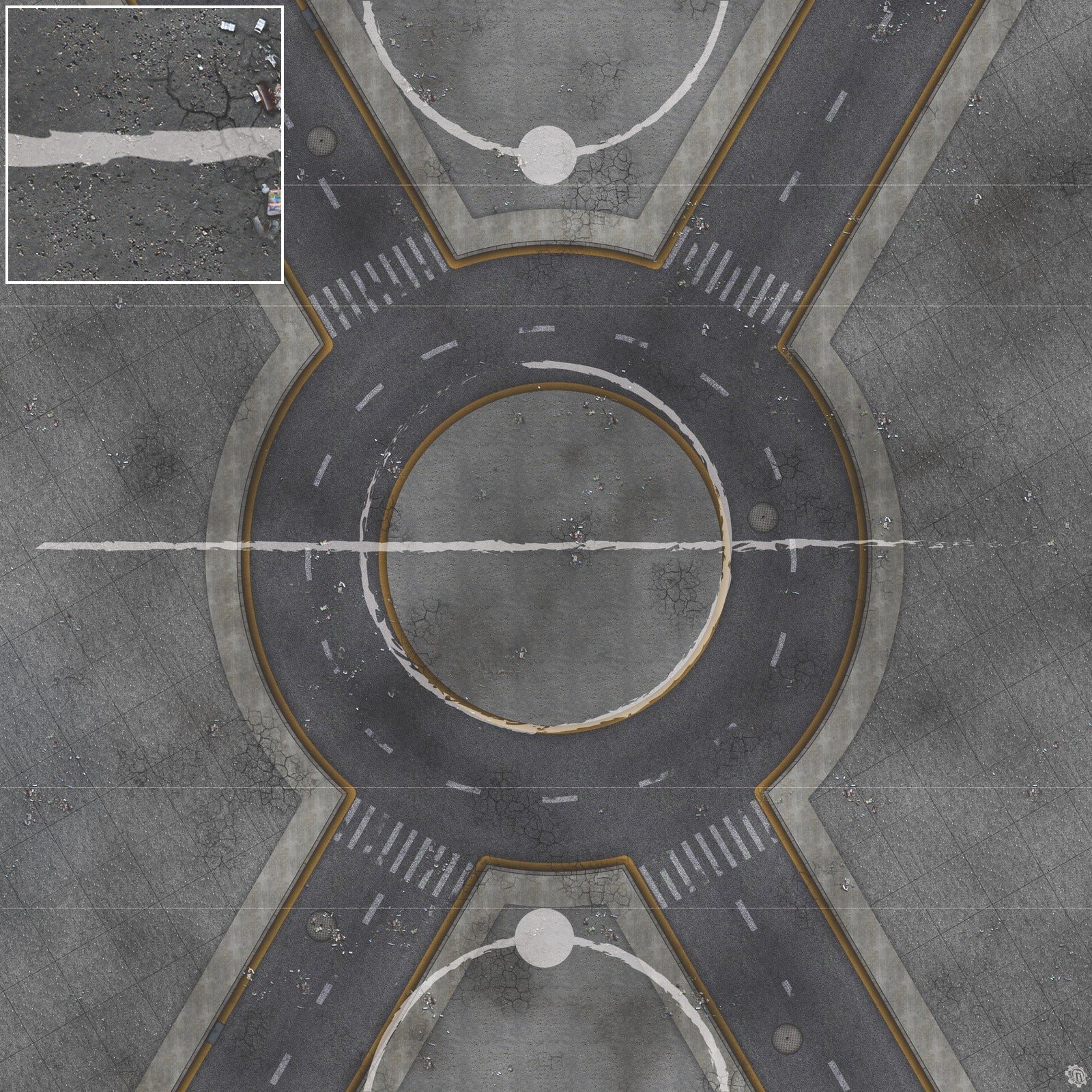 Mats by Mars: Crime Alley (Circle) Tabletop Wargaming Play Mat