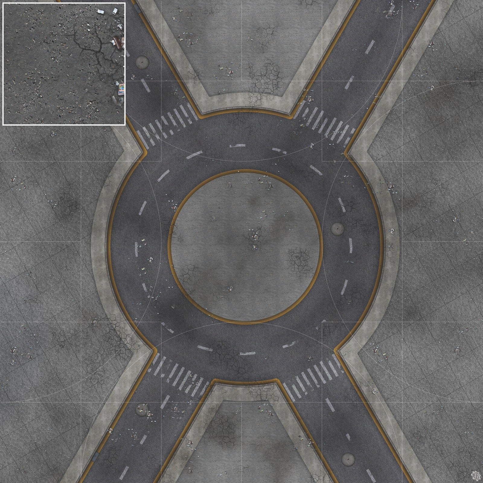 Mats by Mars: Crime Alley (Circle) Tabletop Wargaming Play Mat