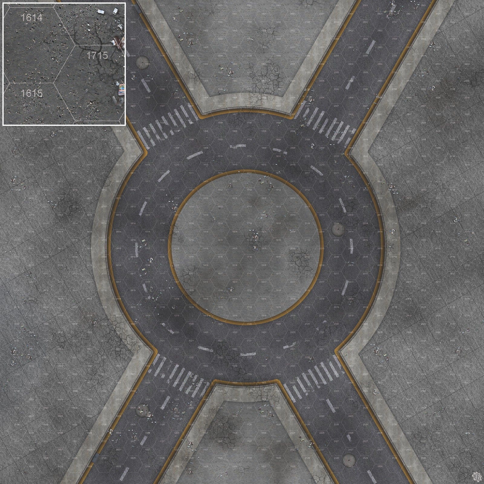 Mats by Mars: Crime Alley (Circle) Tabletop Wargaming Play Mat