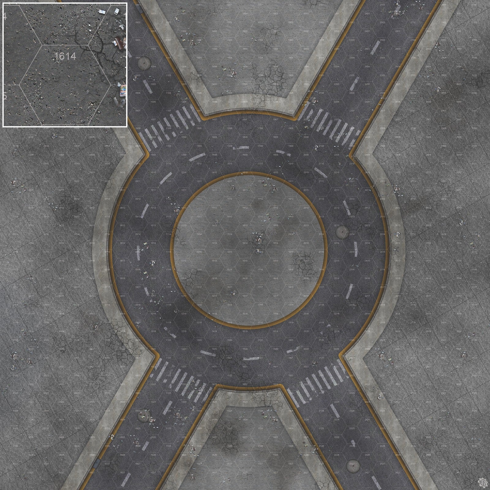 Mats by Mars: Crime Alley (Circle) Tabletop Wargaming Play Mat