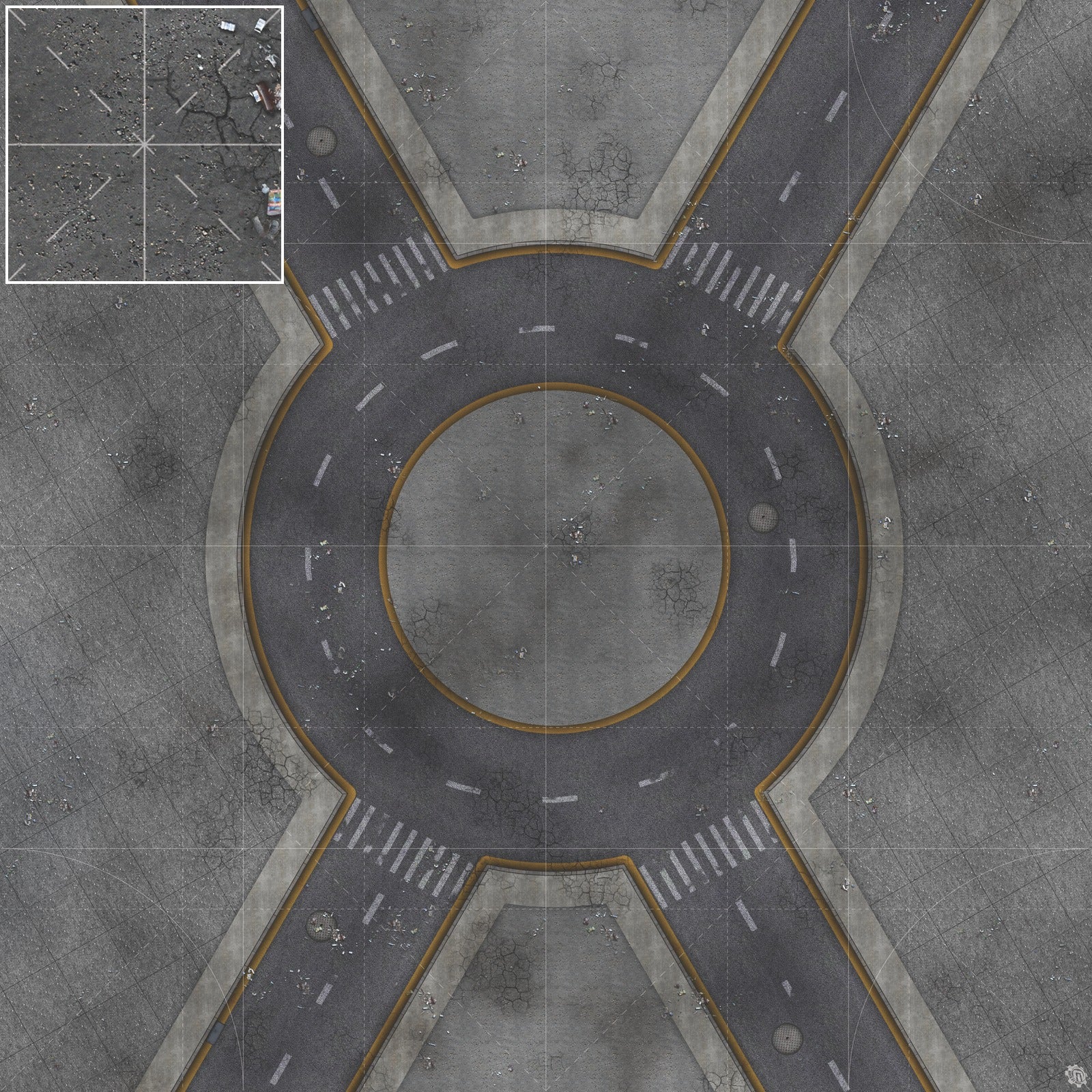 Mats by Mars: Crime Alley (Circle) Tabletop Wargaming Play Mat