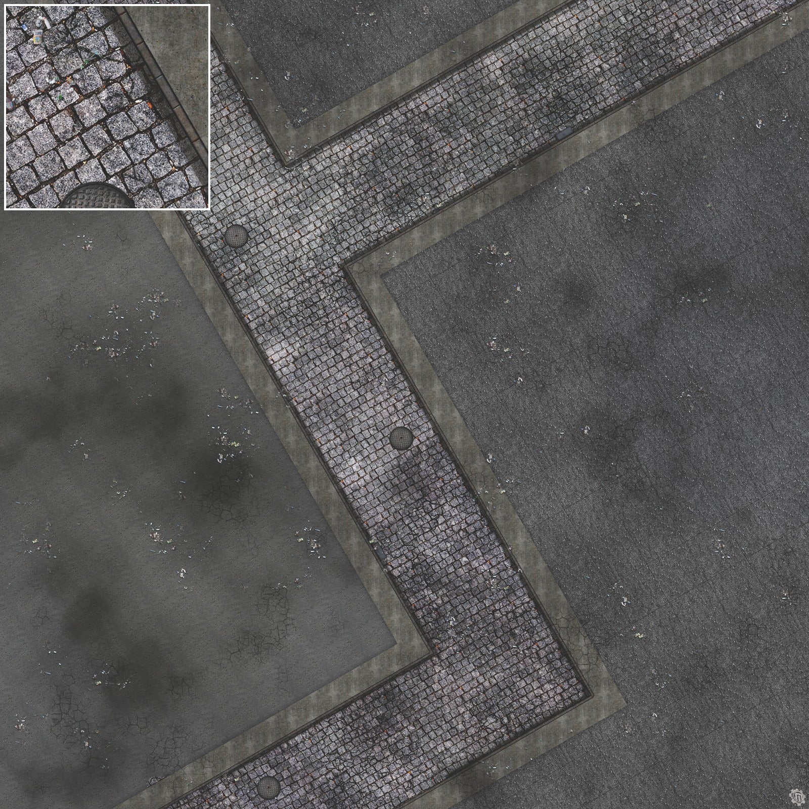 Mats by Mars: Victorian Alley (Bend Rd) Tabletop Wargaming Play Mat