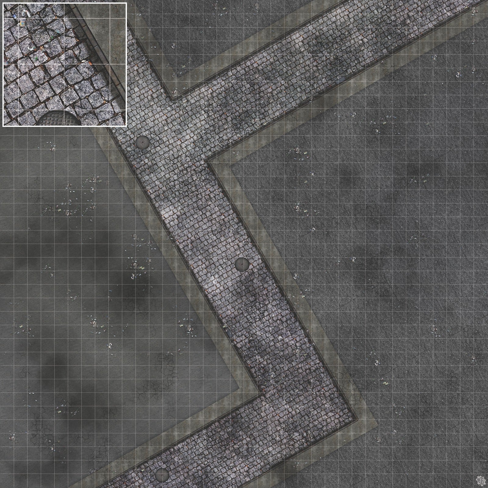 Mats by Mars: Victorian Alley (Bend Rd) Tabletop Wargaming Play Mat