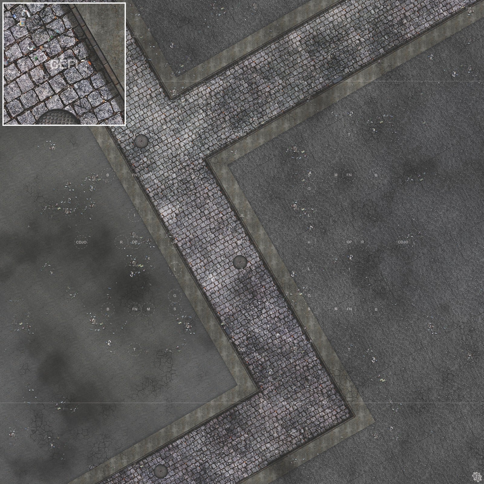 Mats by Mars: Victorian Alley (Bend Rd) Tabletop Wargaming Play Mat