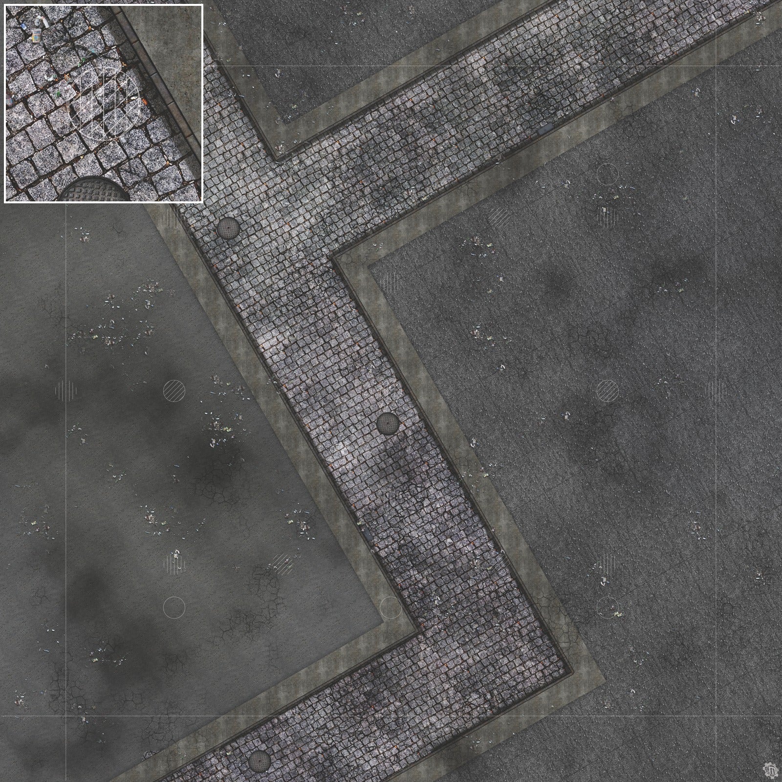 Mats by Mars: Victorian Alley (Bend Rd) Tabletop Wargaming Play Mat