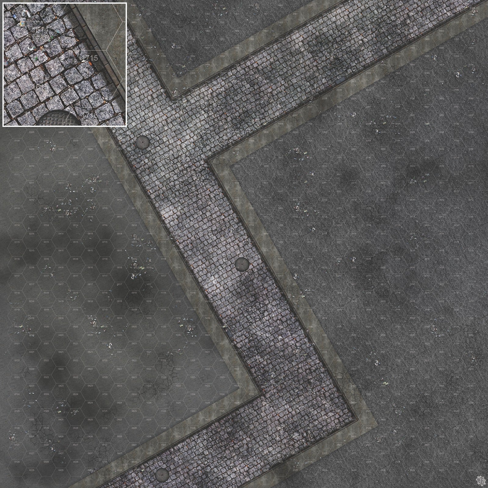 Mats by Mars: Victorian Alley (Bend Rd) Tabletop Wargaming Play Mat