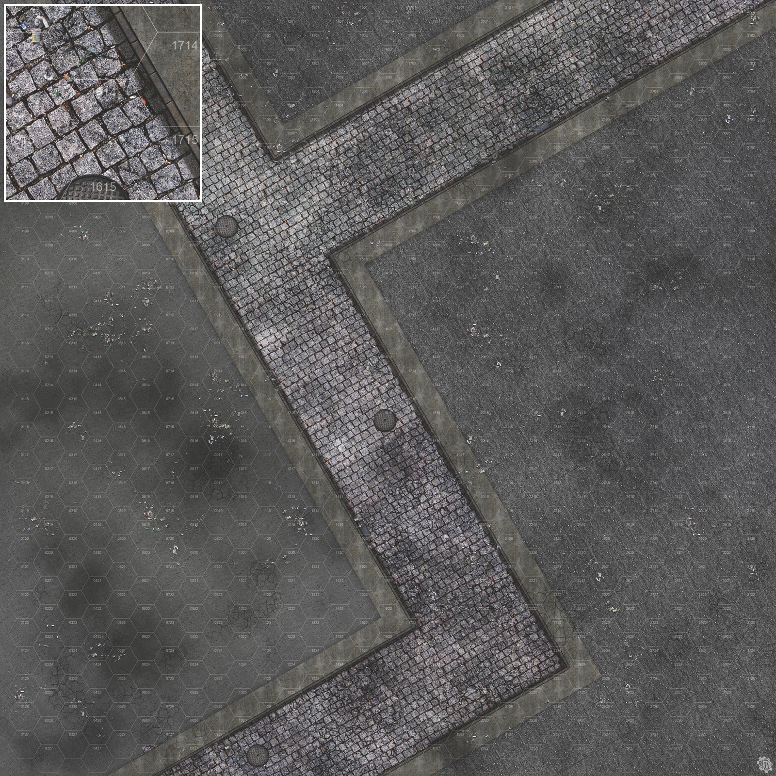 Mats by Mars: Victorian Alley (Bend Rd) Tabletop Wargaming Play Mat