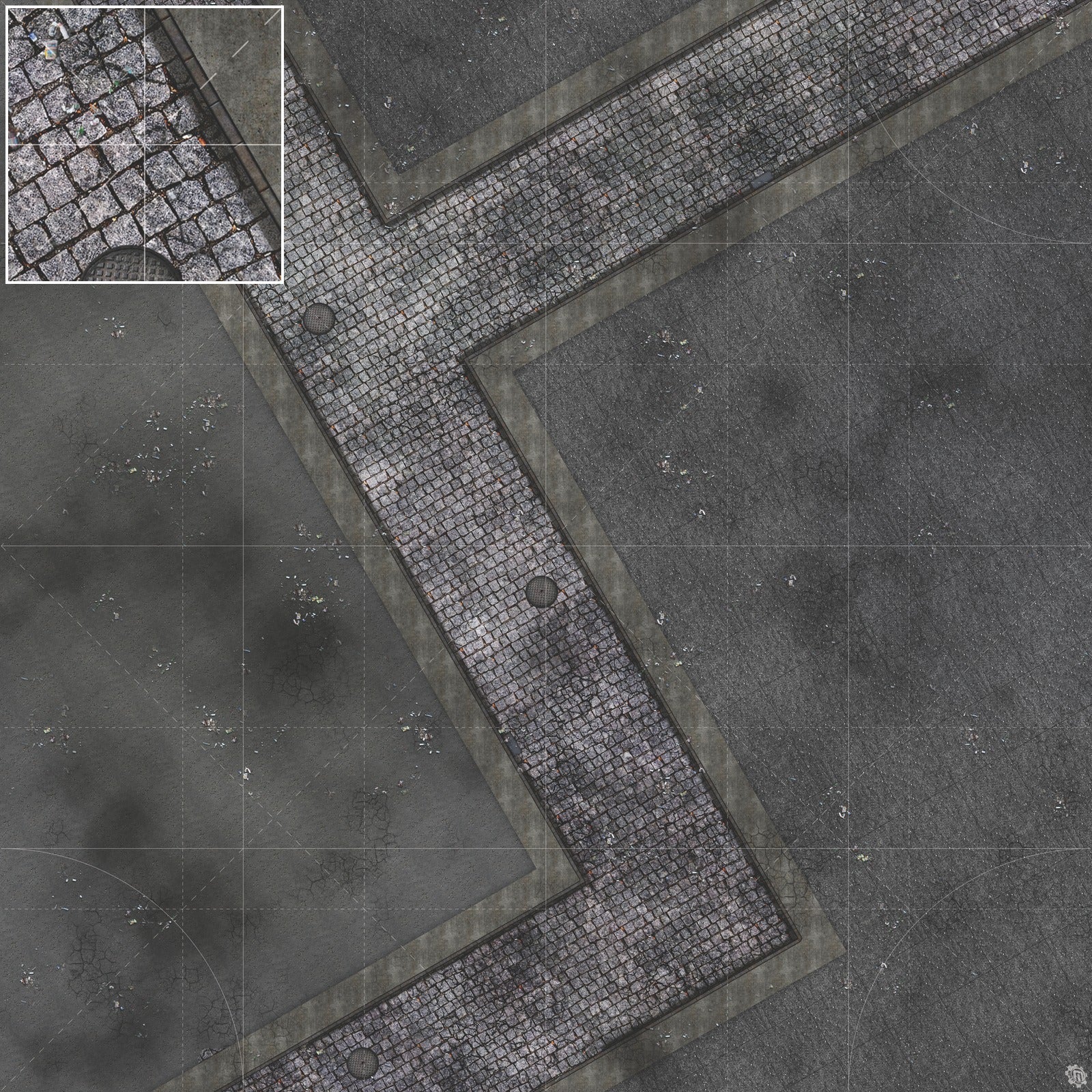 Mats by Mars: Victorian Alley (Bend Rd) Tabletop Wargaming Play Mat