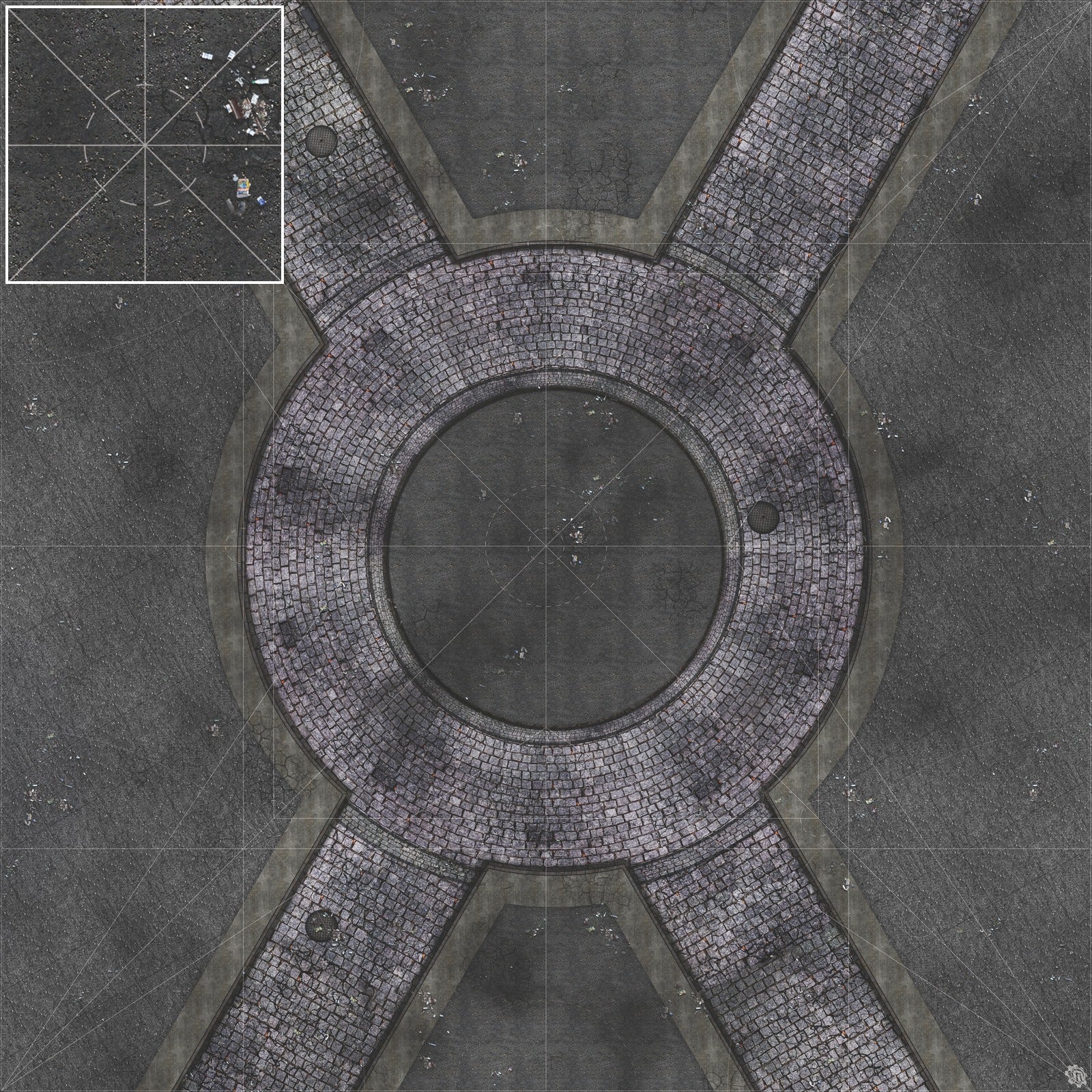 Mats by Mars: Victorian Alley (Circle) Tabletop Wargaming Play Mat