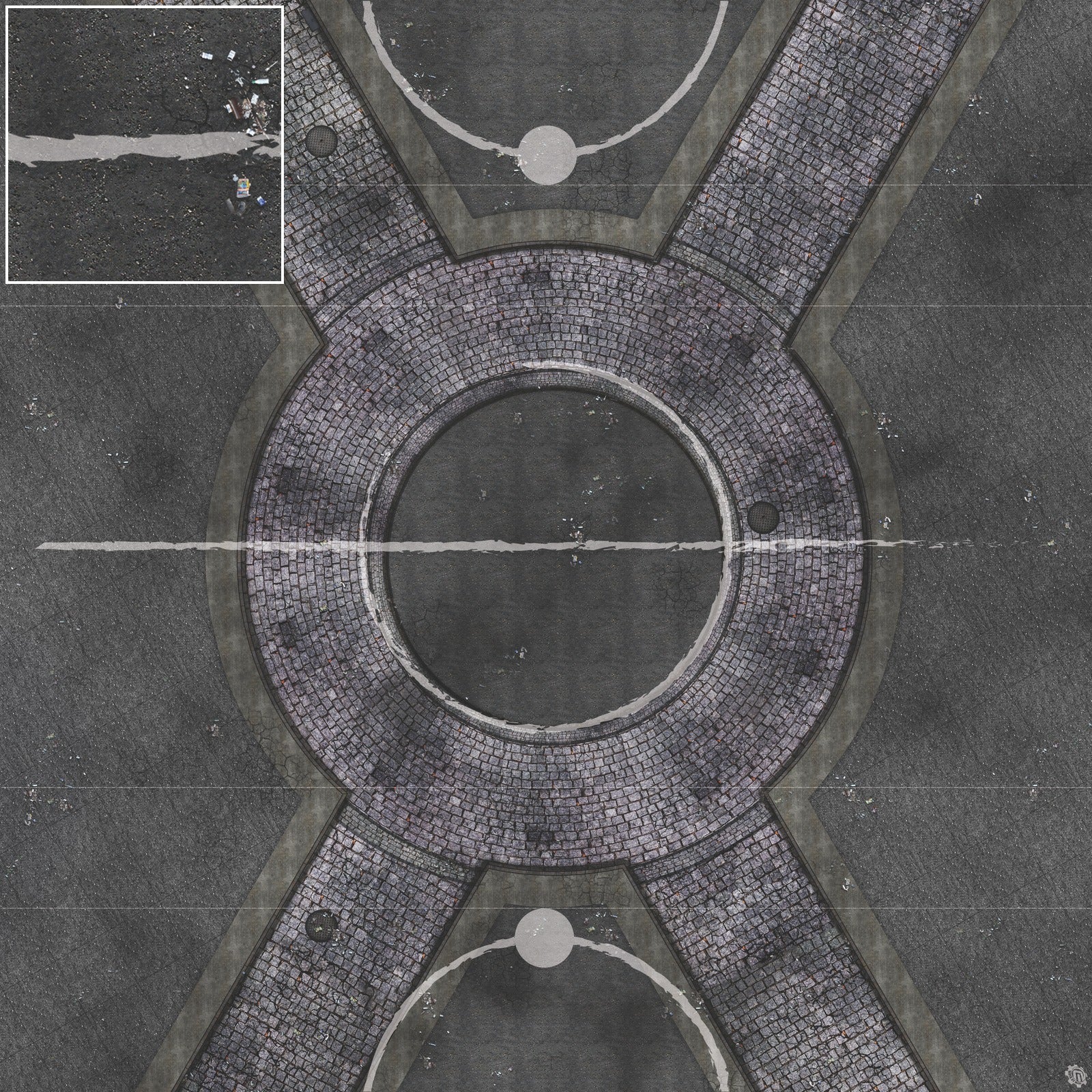 Mats by Mars: Victorian Alley (Circle) Tabletop Wargaming Play Mat