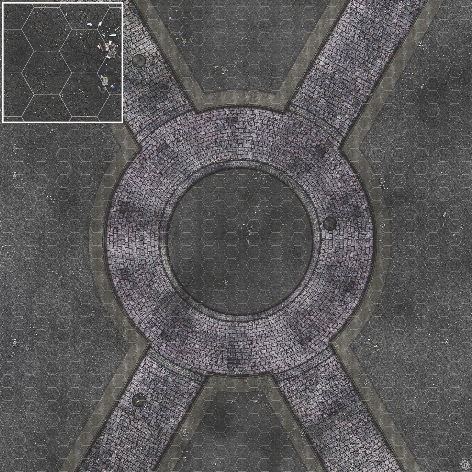 Mats by Mars: Victorian Alley (Circle) Tabletop Wargaming Play Mat