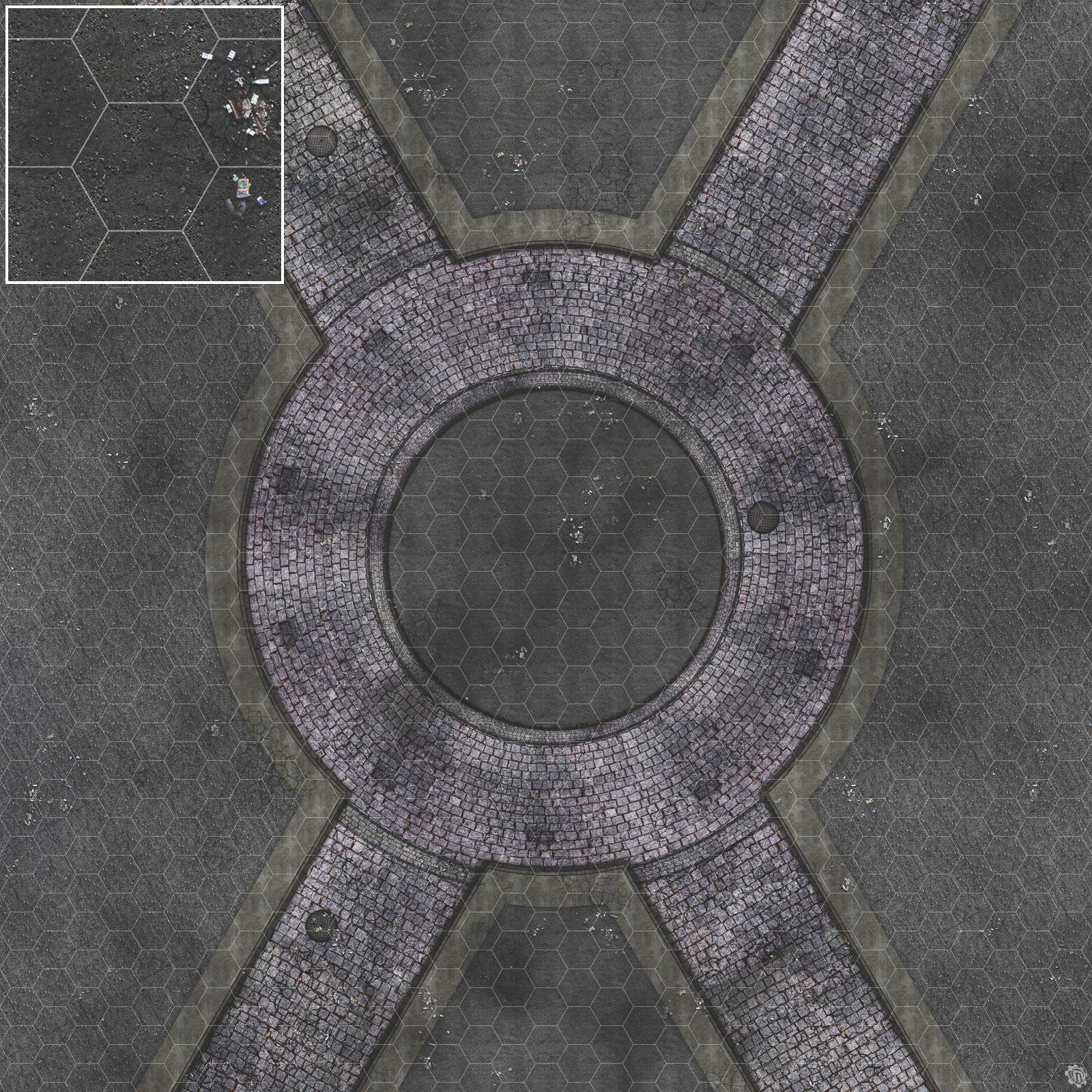 Mats by Mars: Victorian Alley (Circle) Tabletop Wargaming Play Mat