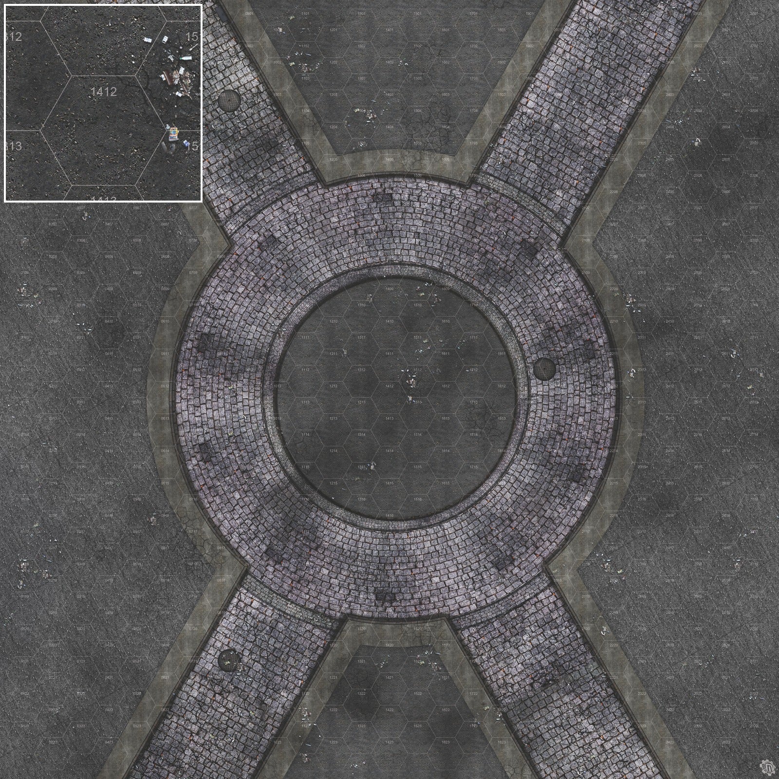 Mats by Mars: Victorian Alley (Circle) Tabletop Wargaming Play Mat