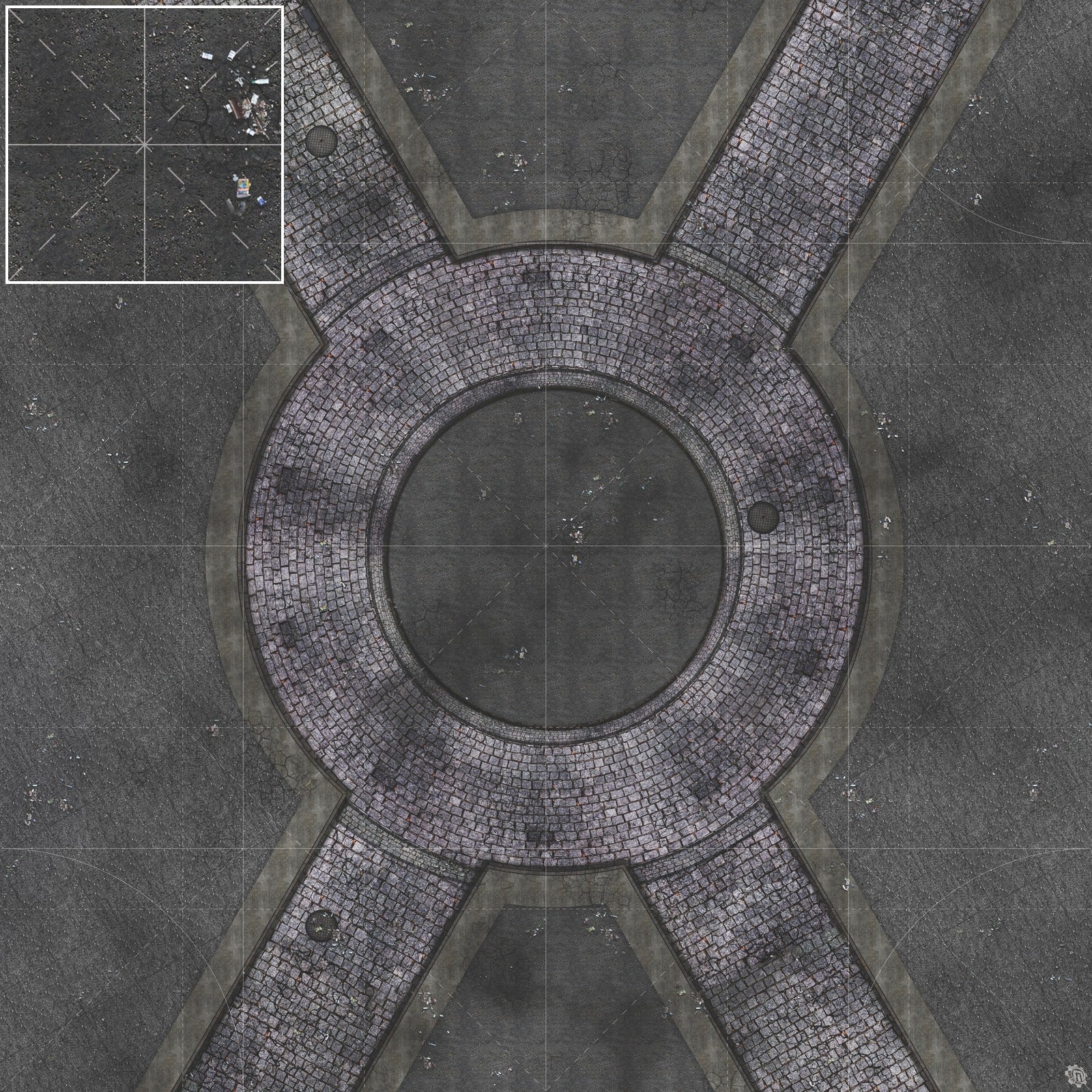 Mats by Mars: Victorian Alley (Circle) Tabletop Wargaming Play Mat