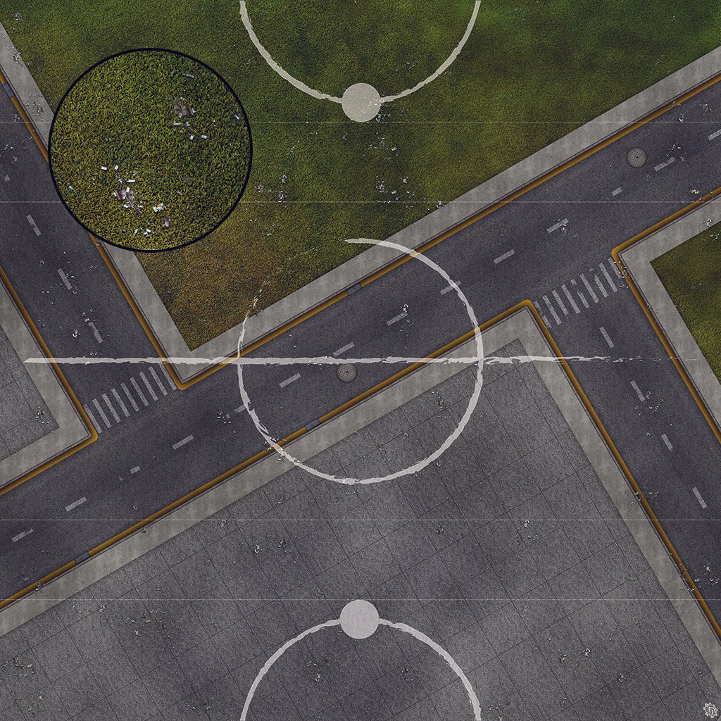 Mats by Mars: Park Avenue (Intersection) Tabletop Wargaming Play Mat