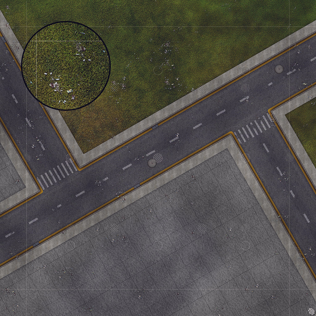 Mats by Mars: Park Avenue (Intersection) Tabletop Wargaming Play Mat