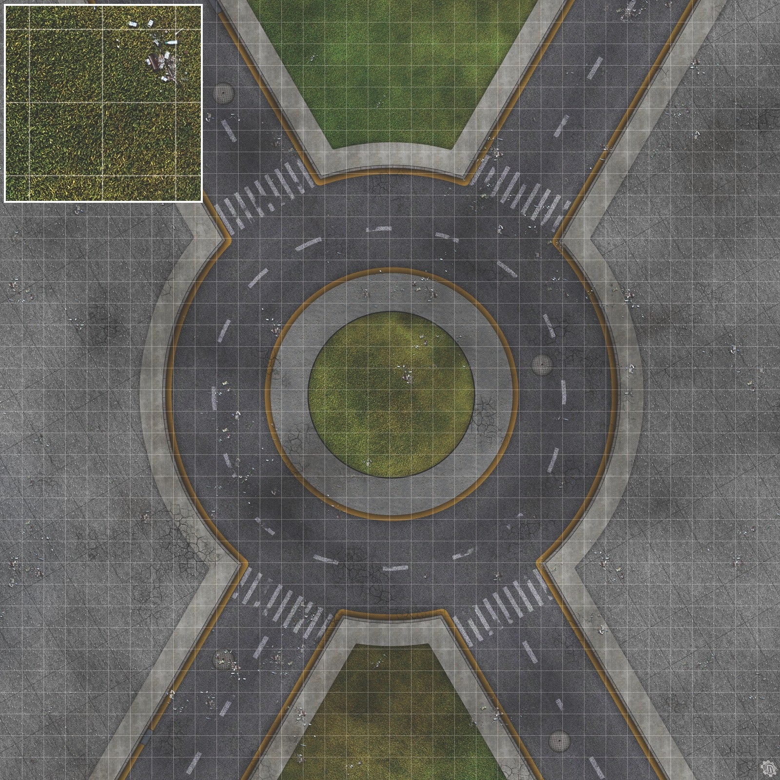 Mats by Mars: Park Avenue (Circle) Tabletop Wargaming Play Mat