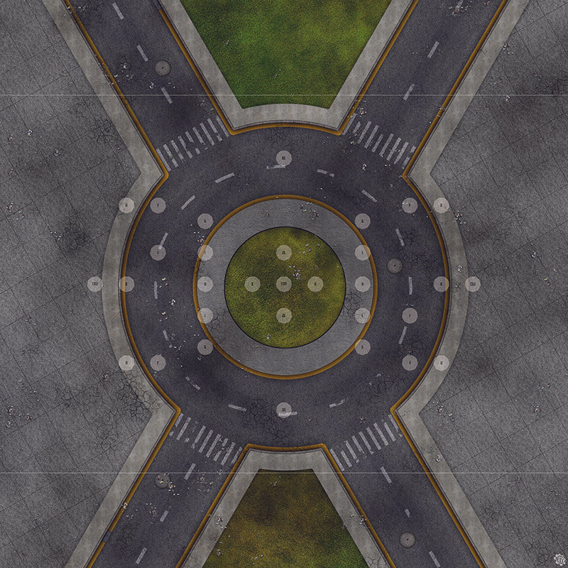 Mats by Mars: Park Avenue (Circle) Tabletop Wargaming Play Mat