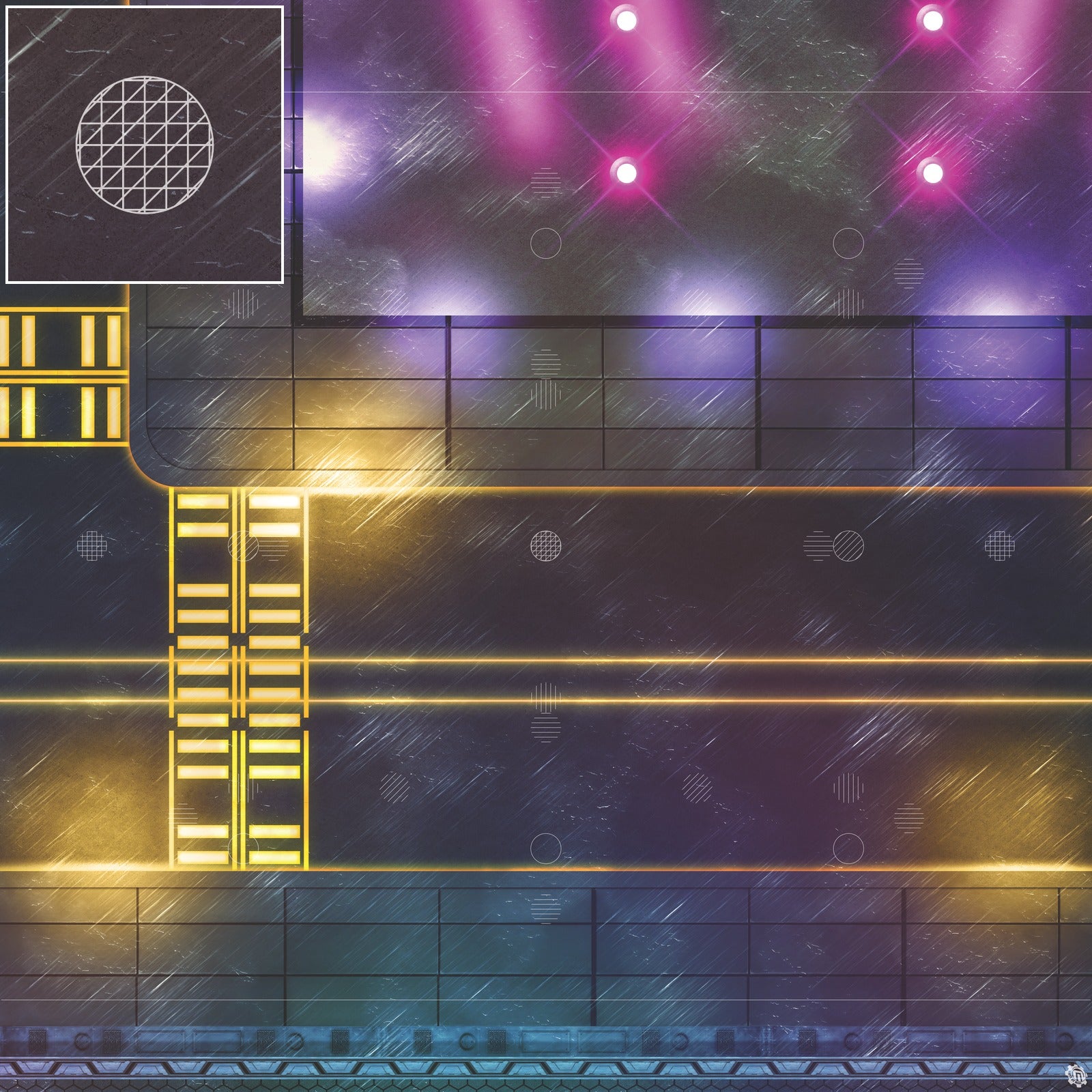 Mats by Mars: Techno Strip Tabletop Wargaming Play Mat