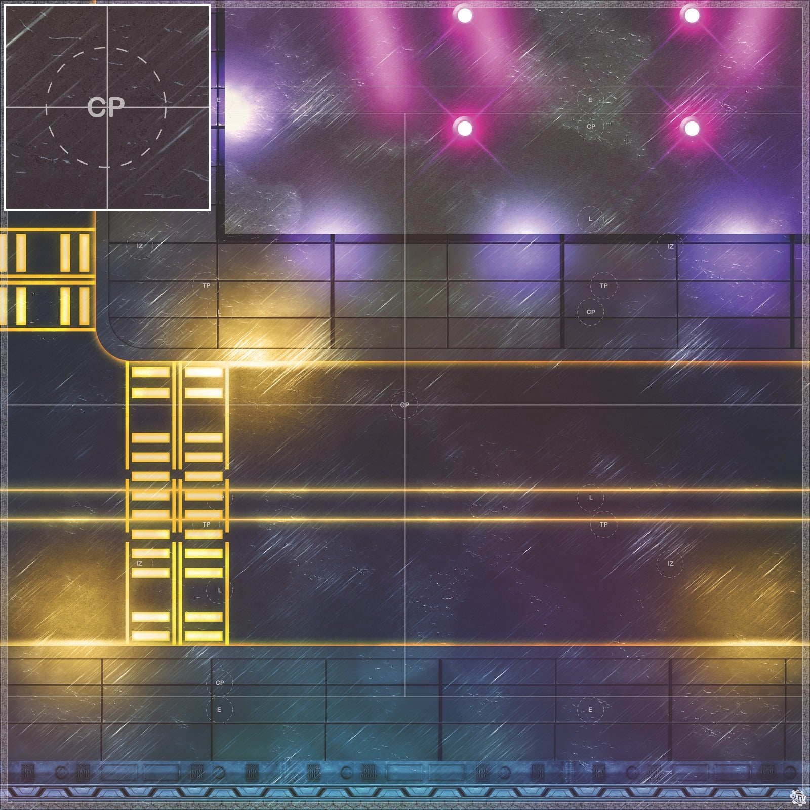 Mats by Mars: Techno Strip Tabletop Wargaming Play Mat