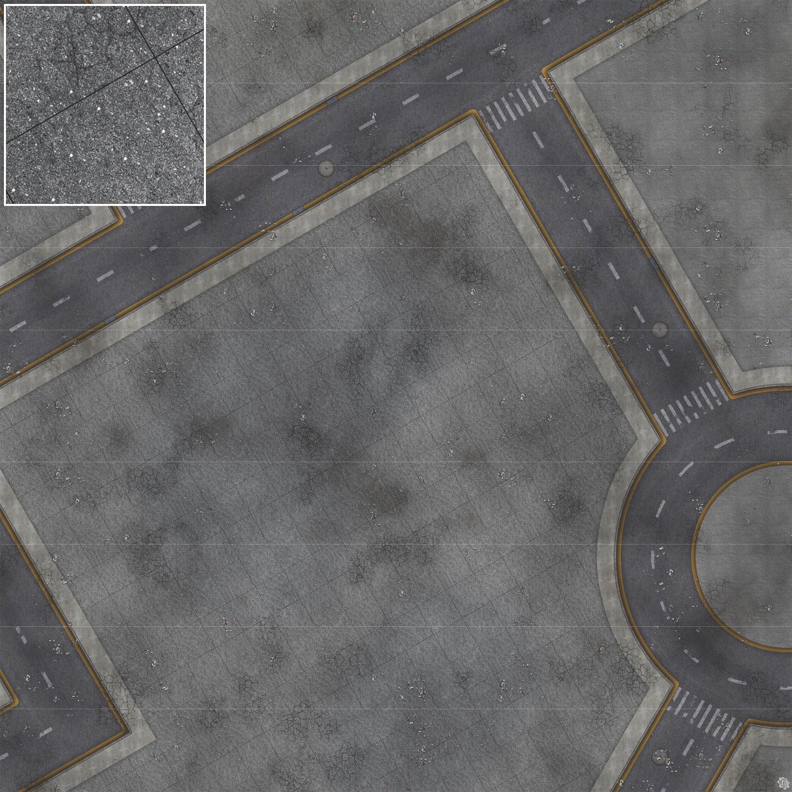 Mats by Mars: Crime Alley (Intersection) Tabletop Wargaming Play Mat