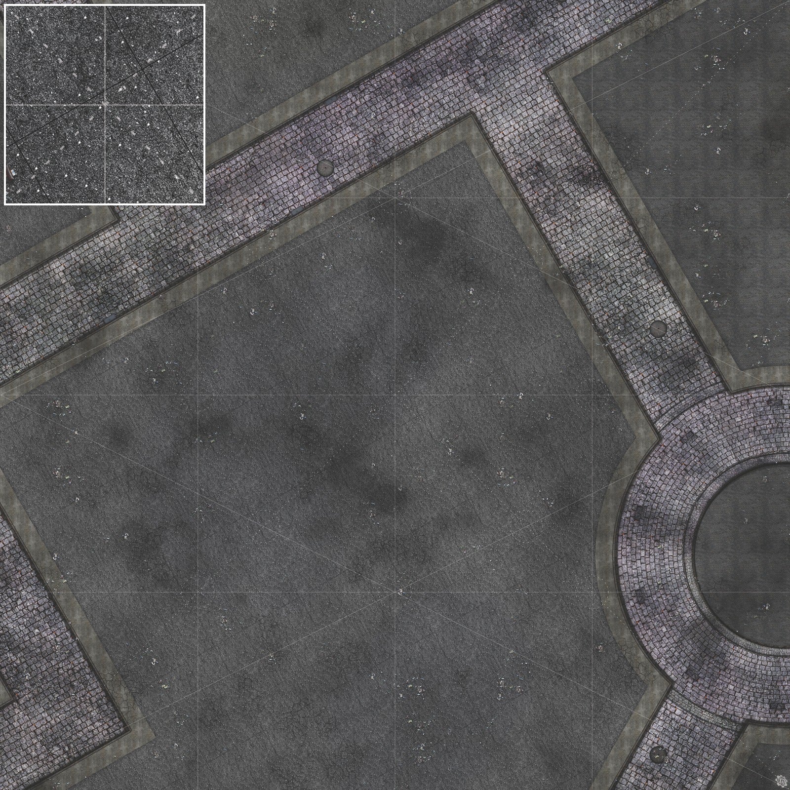Mats by Mars: Victorian Alley (Intersection) Tabletop Wargaming Play Mat