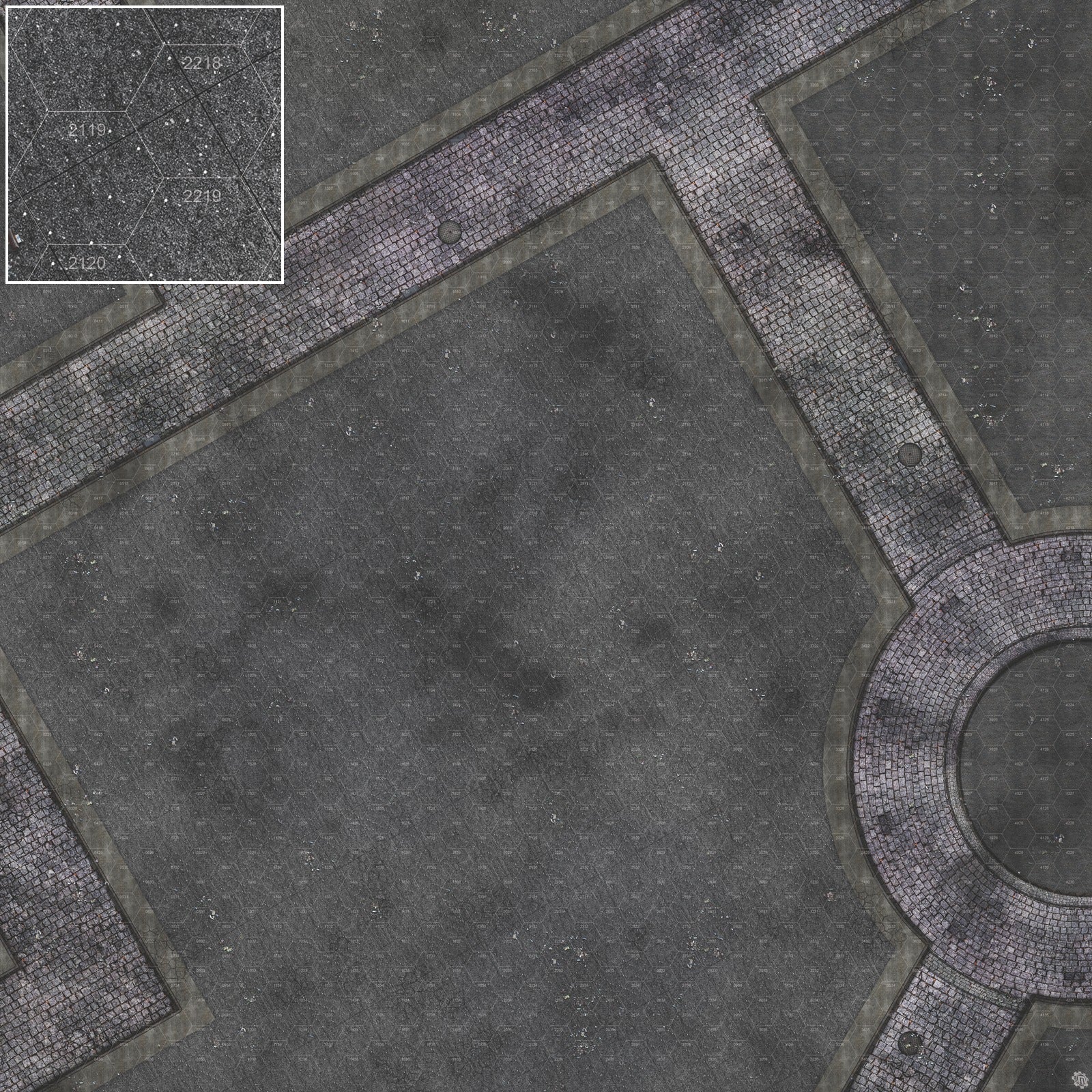 Mats by Mars: Victorian Alley (Intersection) Tabletop Wargaming Play Mat