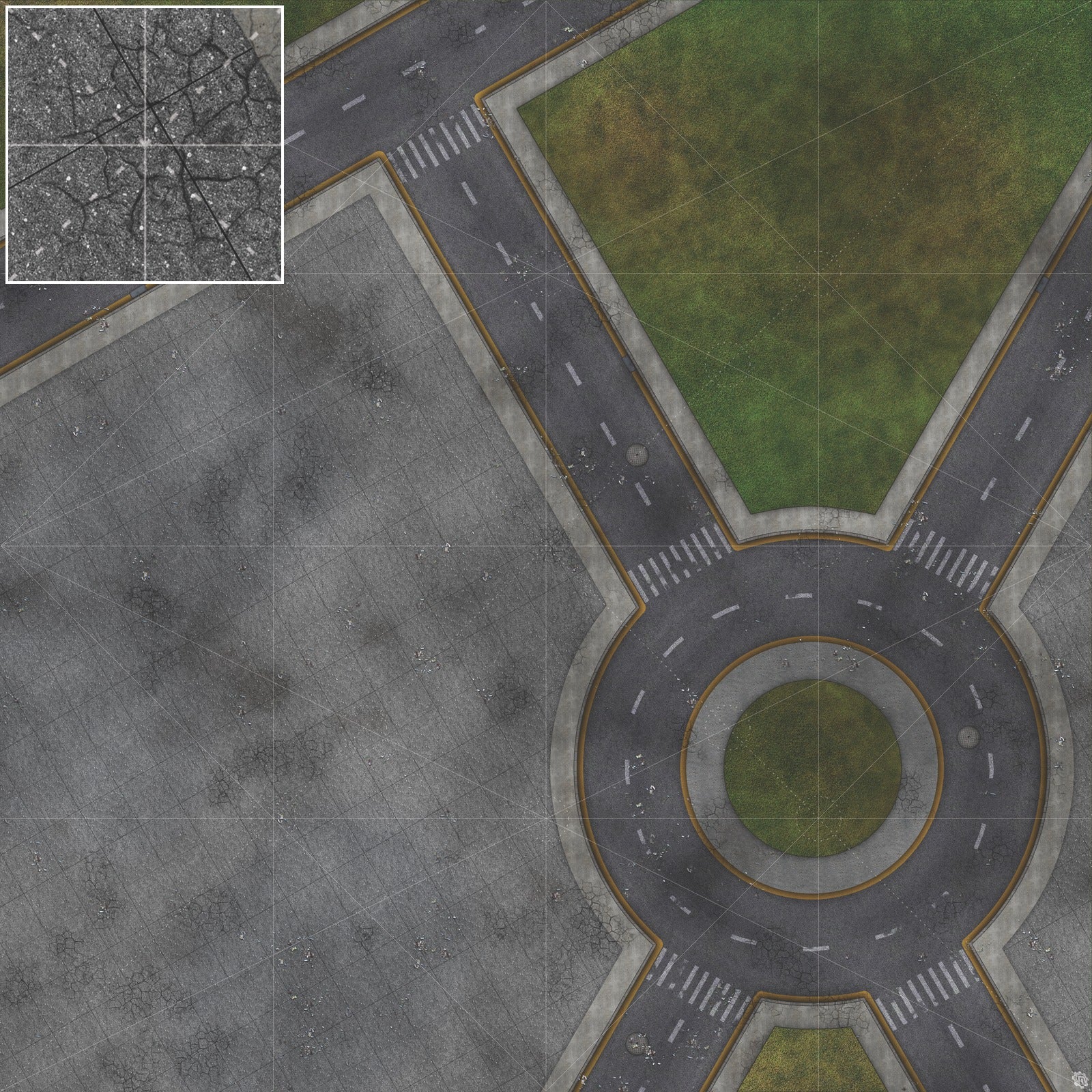 Mats by Mars: Park Avenue (Circle) Tabletop Wargaming Play Mat